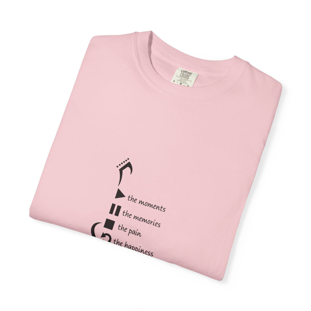 Guitar Silhouette Tee — "Our Moments, Our Memories, Our Music, Our Happiness"