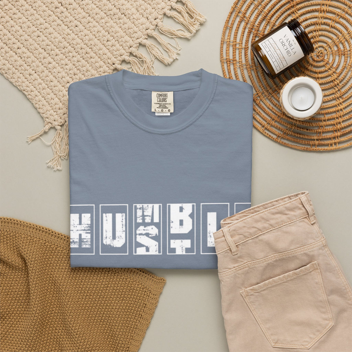 Hustle Block Letter T-Shirt — Vintage Graphic Tee with 'HUSTLE' Design