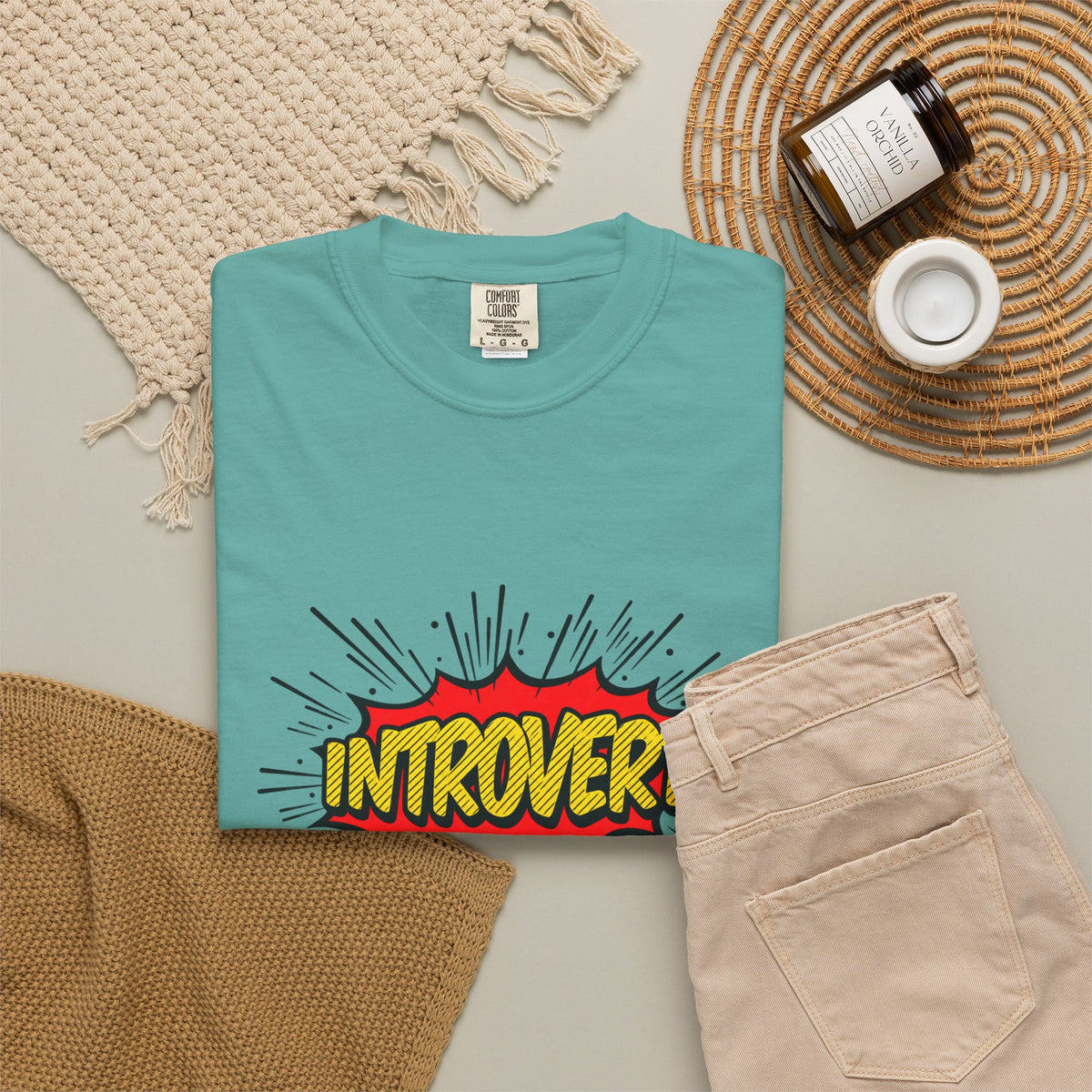 Introvert Comic Pop T-Shirt — Graphic "INTROVERT!" Tee