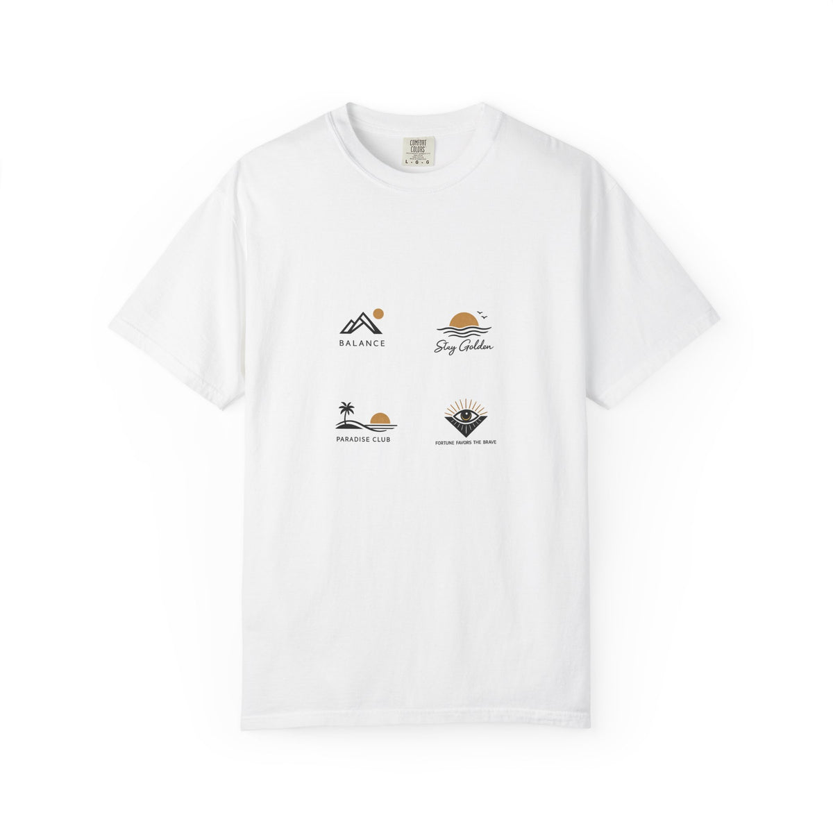 Paradise Club Tee — Minimal Sunset Palm Graphic T-Shirt