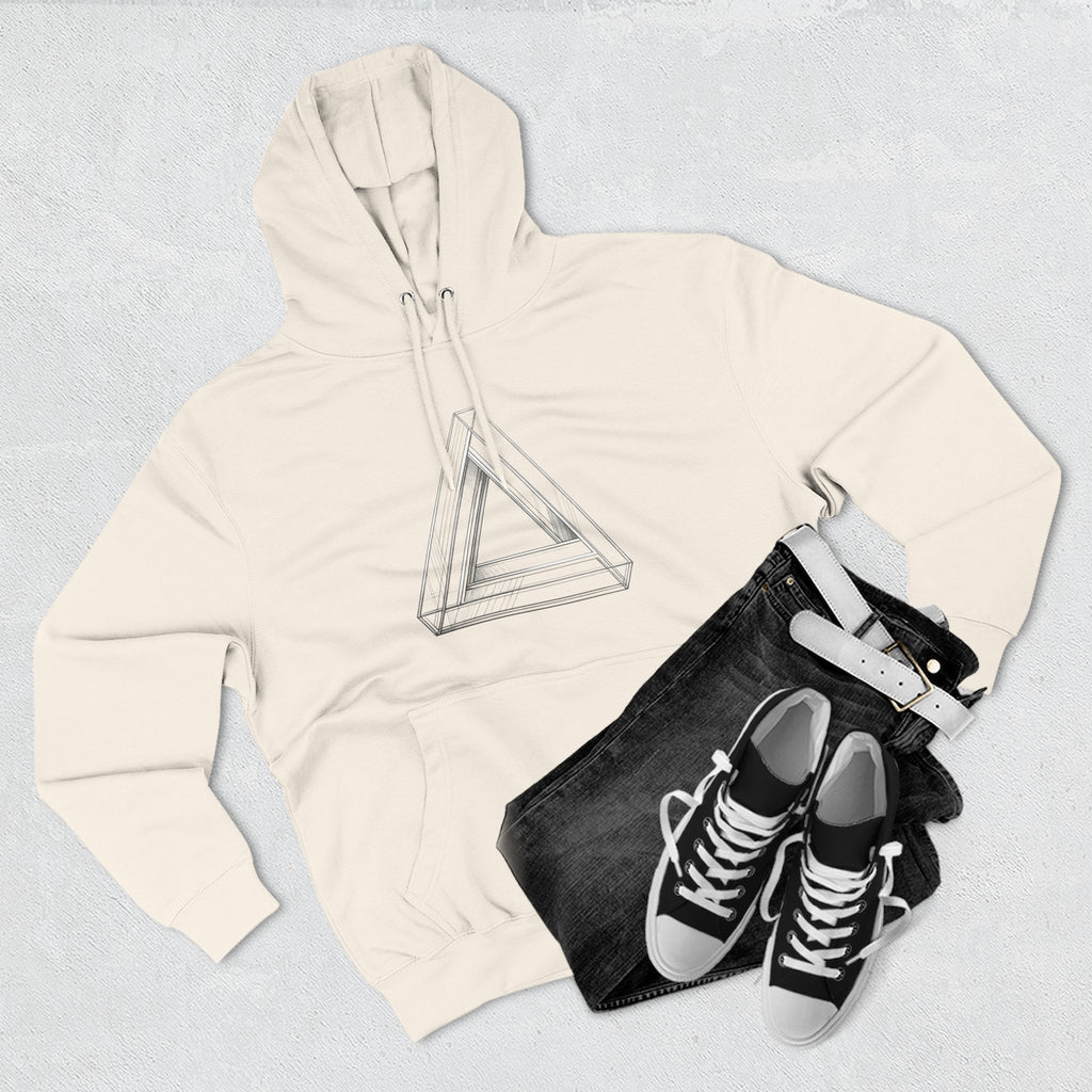 Minimal Geometric Triangle Hoodie — Three-Panel Illusion Design