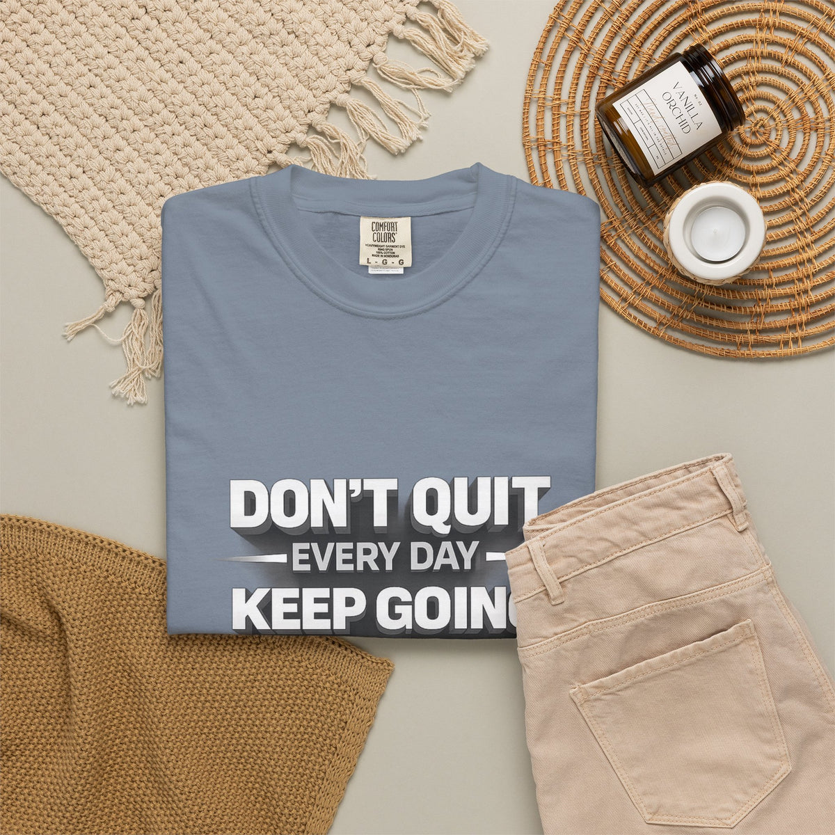 Motivational T-Shirt - "Don't Quit Every Day, Keep Going" Inspirational Tee