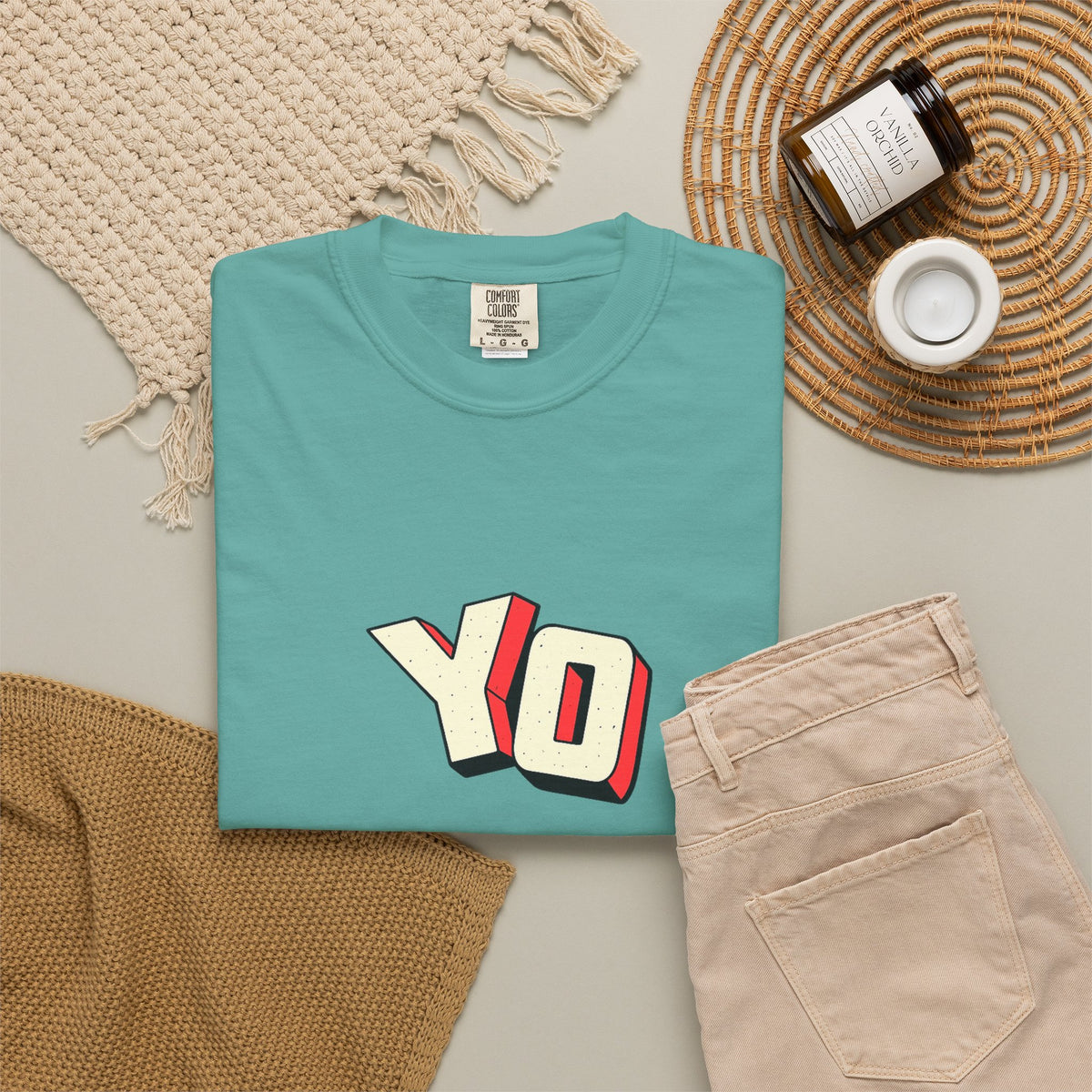 Yo Graphic T-Shirt — Retro 3D Lettering Tee