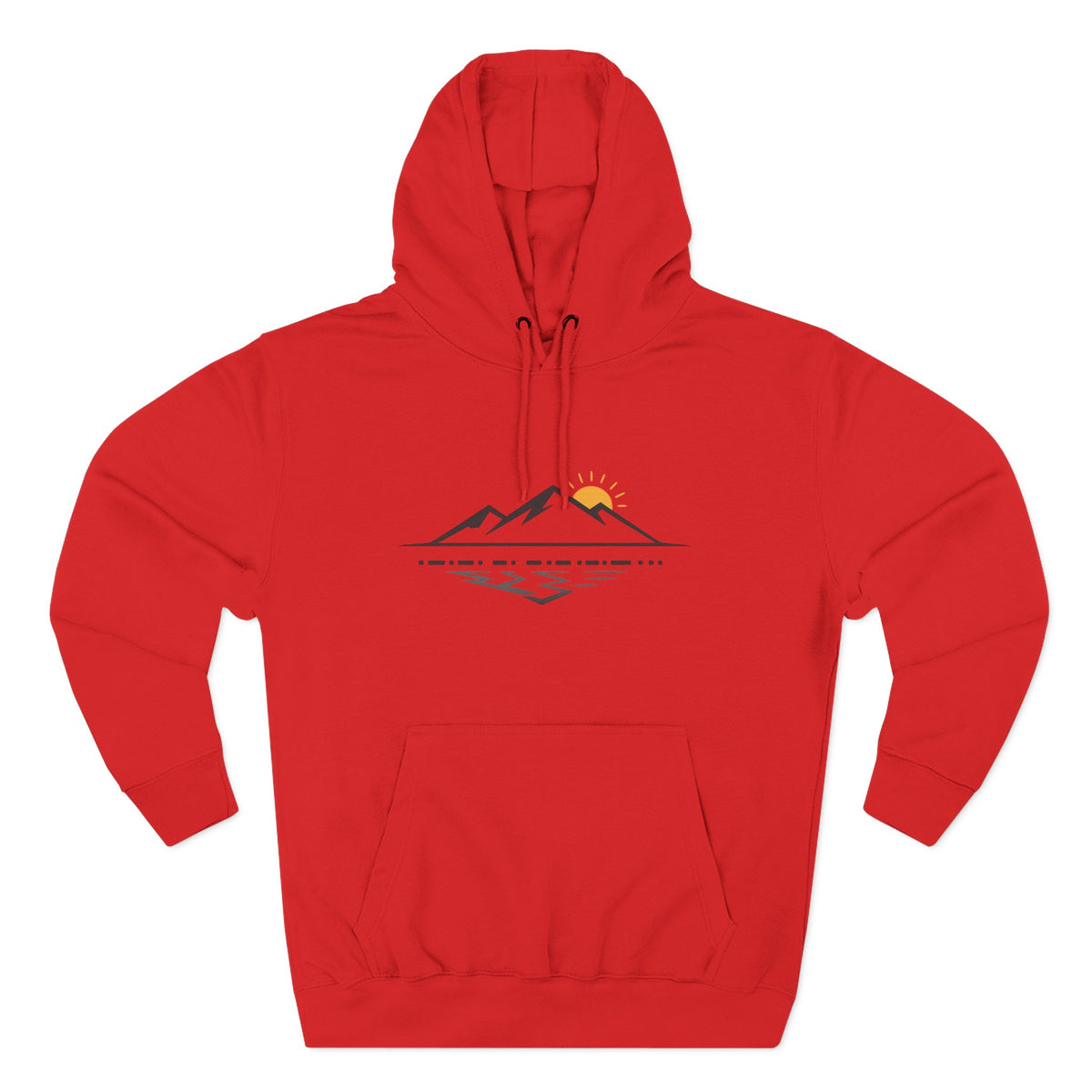 Mountain Sunrise Hoodie — Minimal Outdoor Graphic Pullover