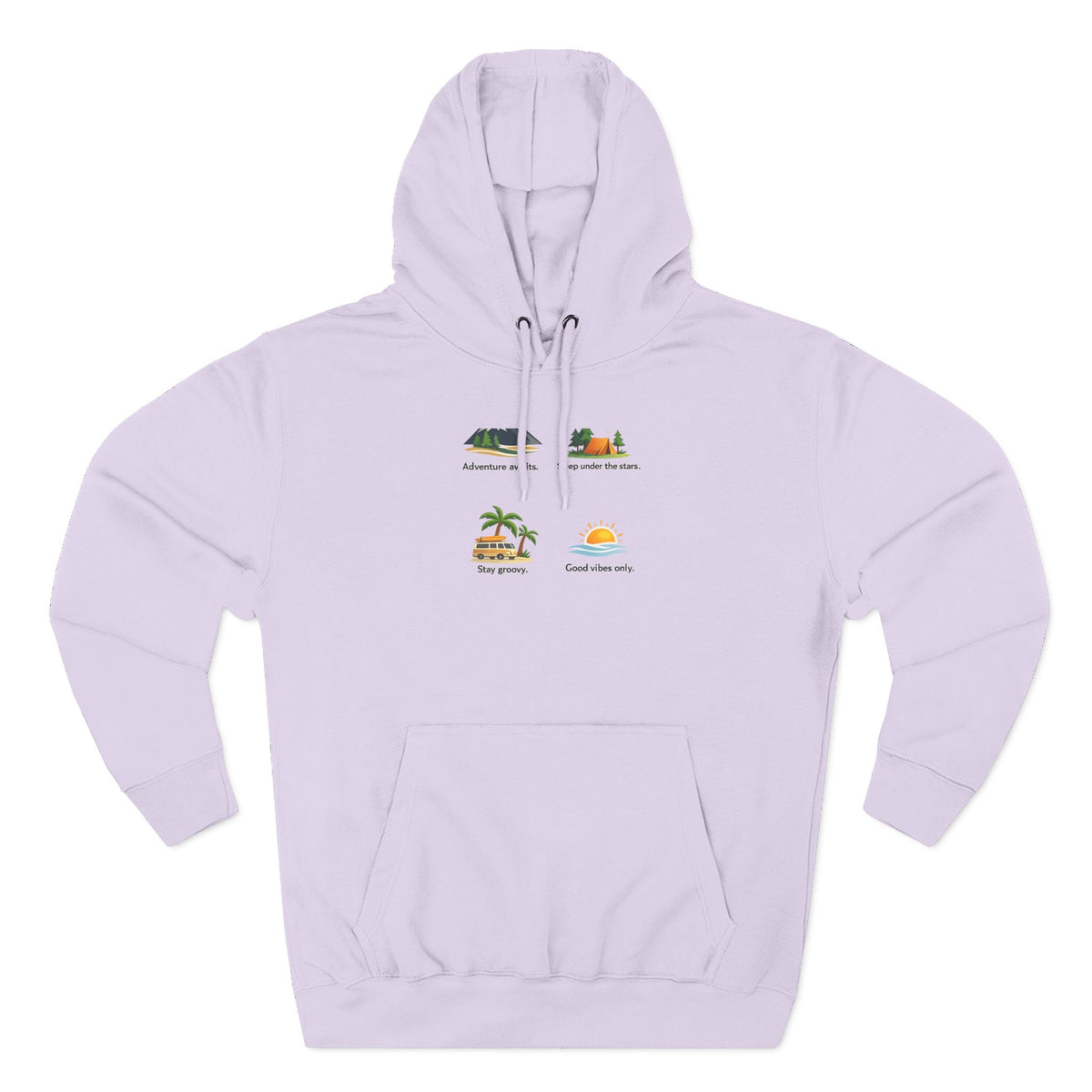 Camping Hoodie — "Sleep Under the Stars" Tent & Moon Graphic