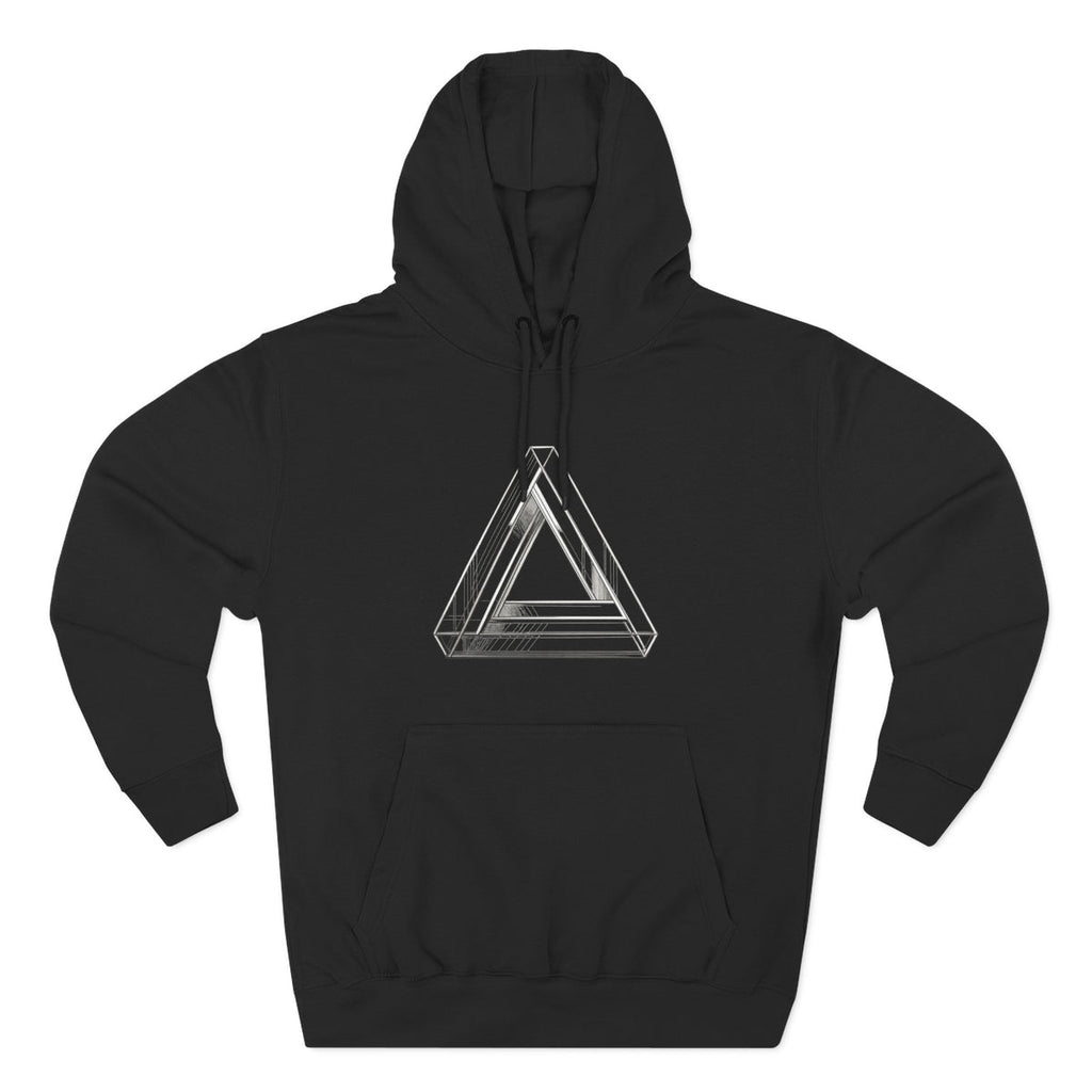 Minimal Geometric Triangle Hoodie — Three-Panel Illusion Design