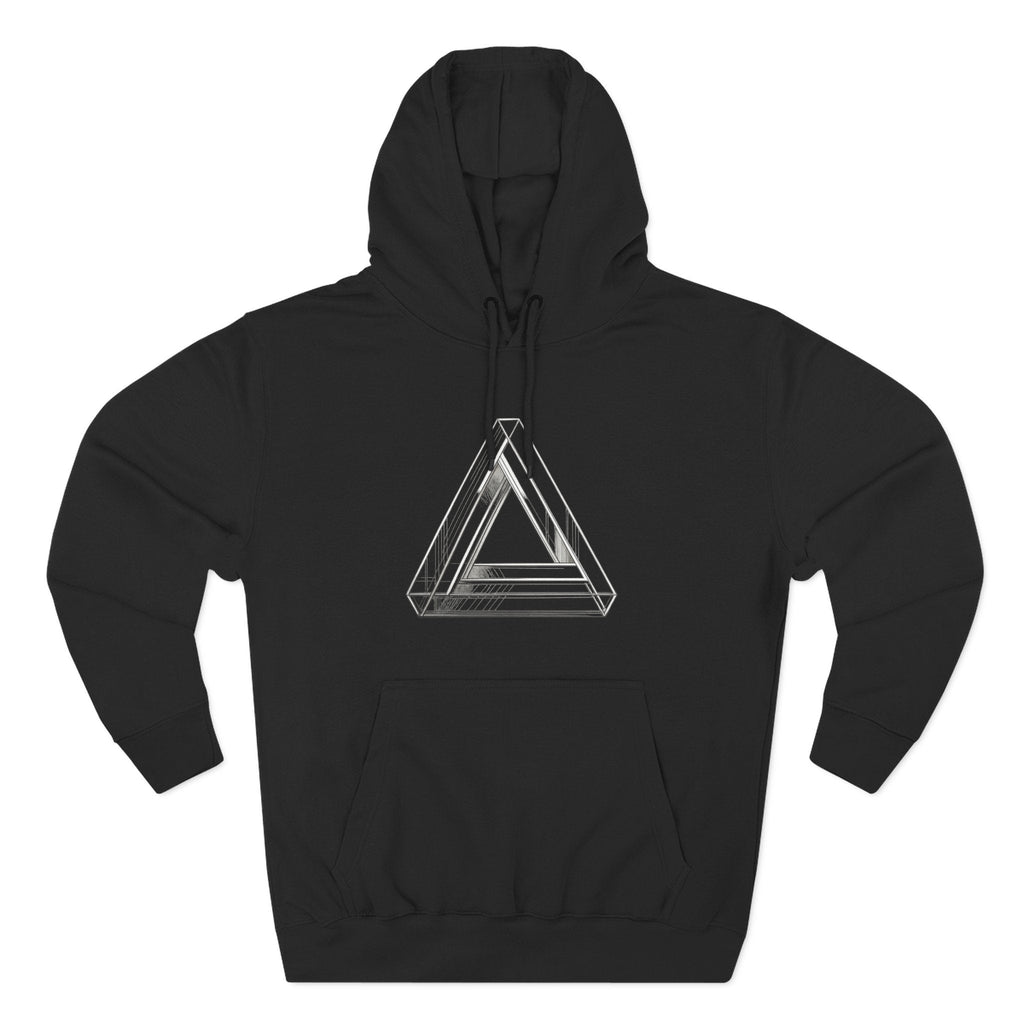 Minimal Geometric Triangle Hoodie — Three-Panel Illusion Design