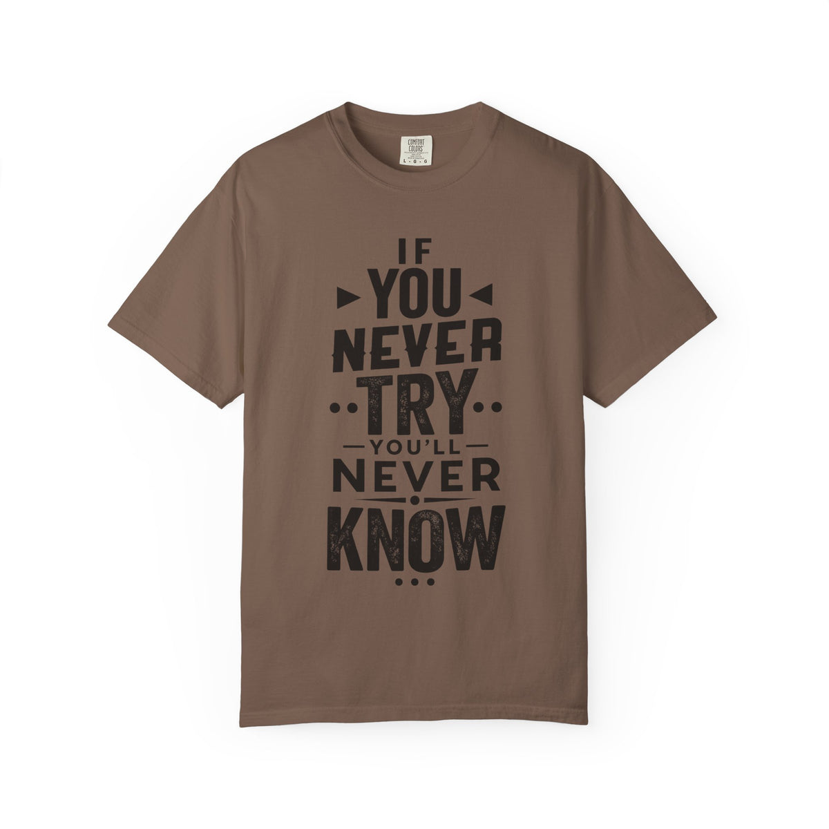 Motivational Graphic T-Shirt — "If You Never Try You'll Never Know" Inspirational Tee