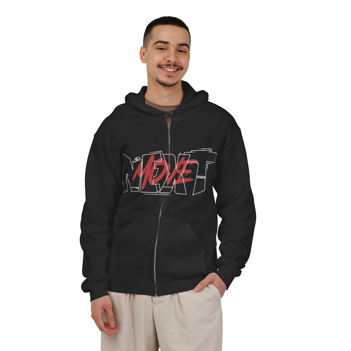 Next With Heart Zip Hoodie — 'NEXT' Graffiti Heart Full-Zip Hoodie