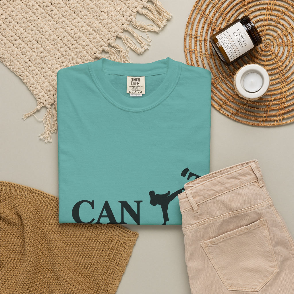T-Shirt — 'CAN'T' Motivational Graphic Tee (Silhouette Kicking Apostrophe)