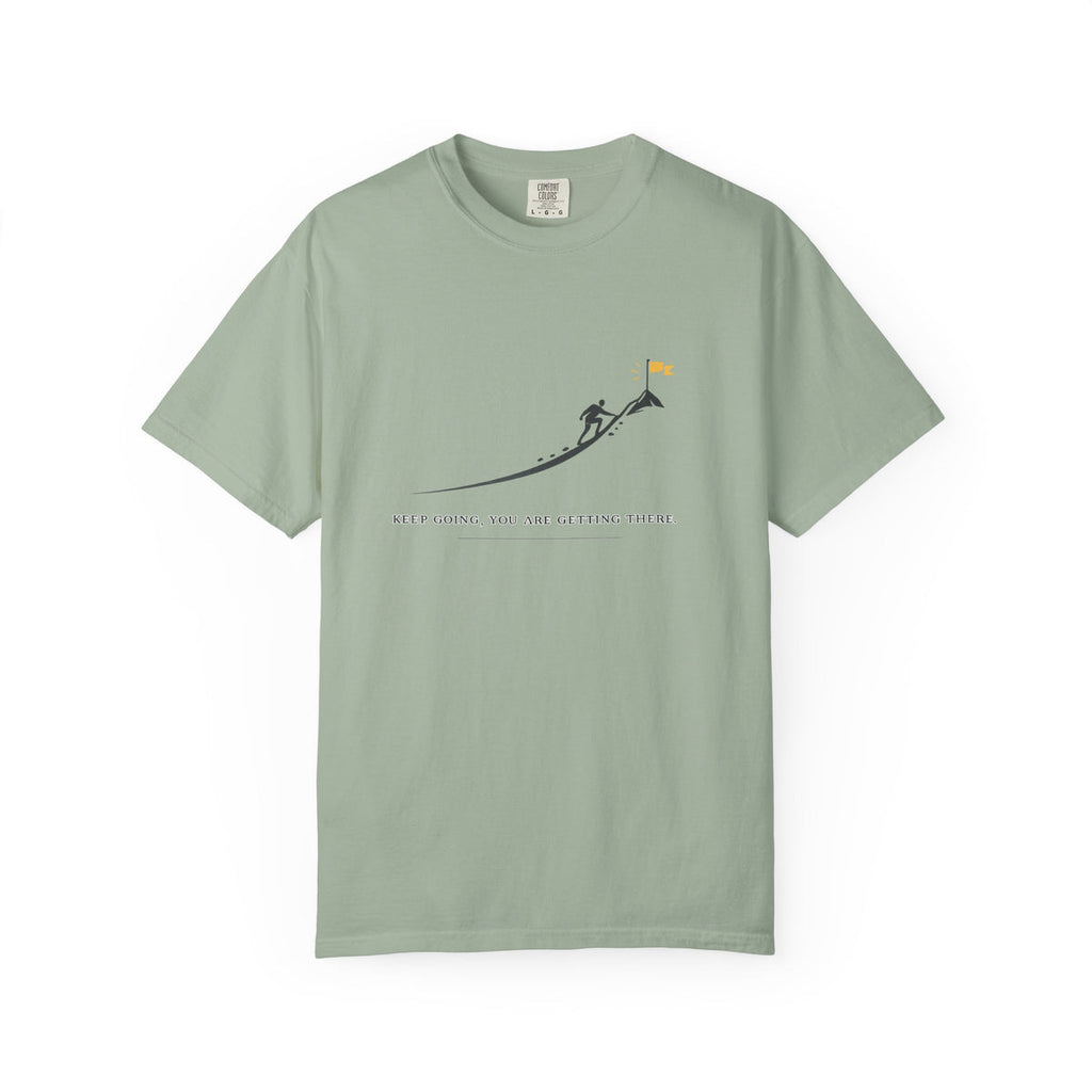 Motivational Climber T-Shirt — "Keep Going, You Are Getting There"