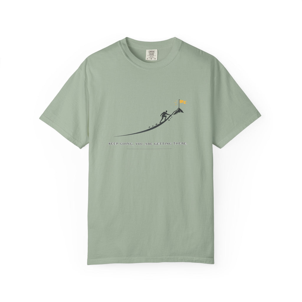 Motivational Climber T-Shirt — "Keep Going, You Are Getting There"