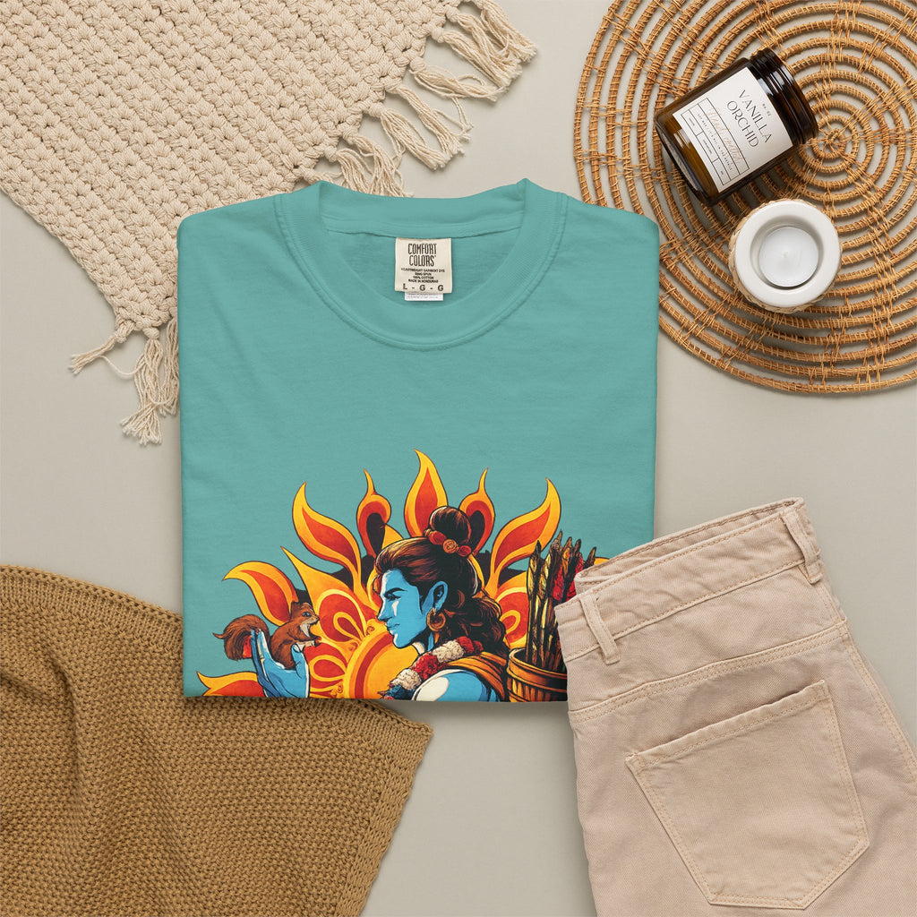T-Shirt Ram Ji — Mythic Archer Illustration Tee (Sunburst Warrior Graphic)