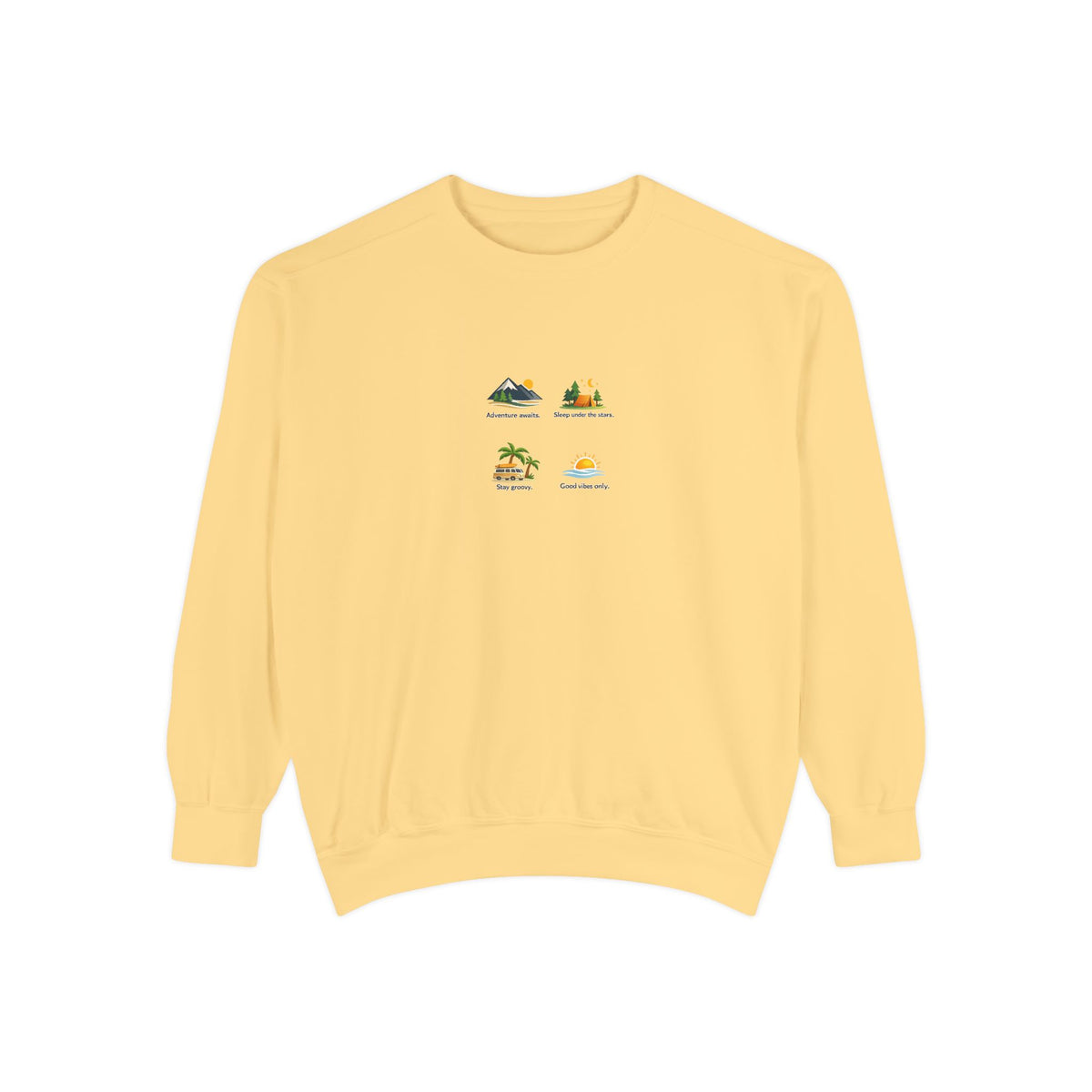 Good Vibes Only Sweatshirt — Sunrise Graphic Cozy Pullover