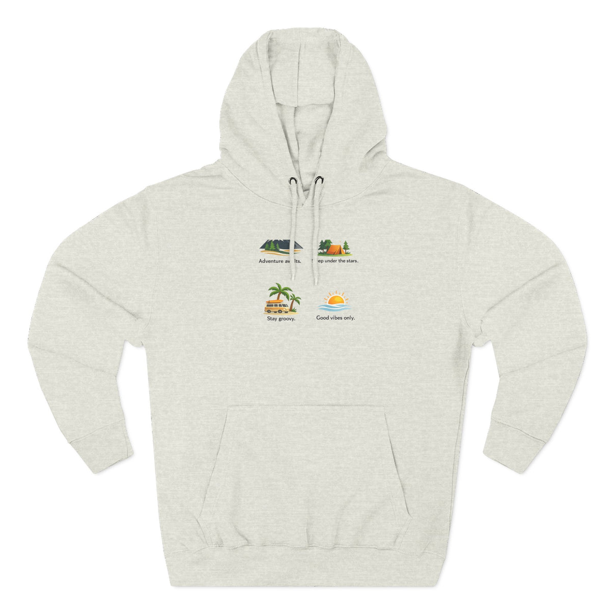 Camping Hoodie — "Sleep Under the Stars" Tent & Moon Graphic