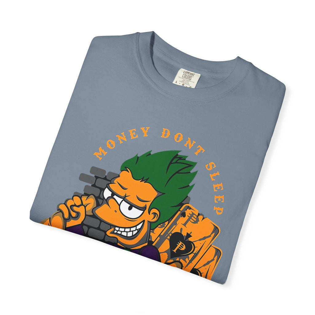 T-Shirt — 'Money Don’t Sleep' Cartoon Hustle Tee