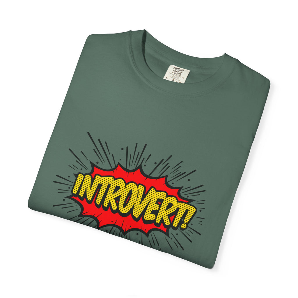 Introvert Comic Pop T-Shirt — Graphic "INTROVERT!" Tee