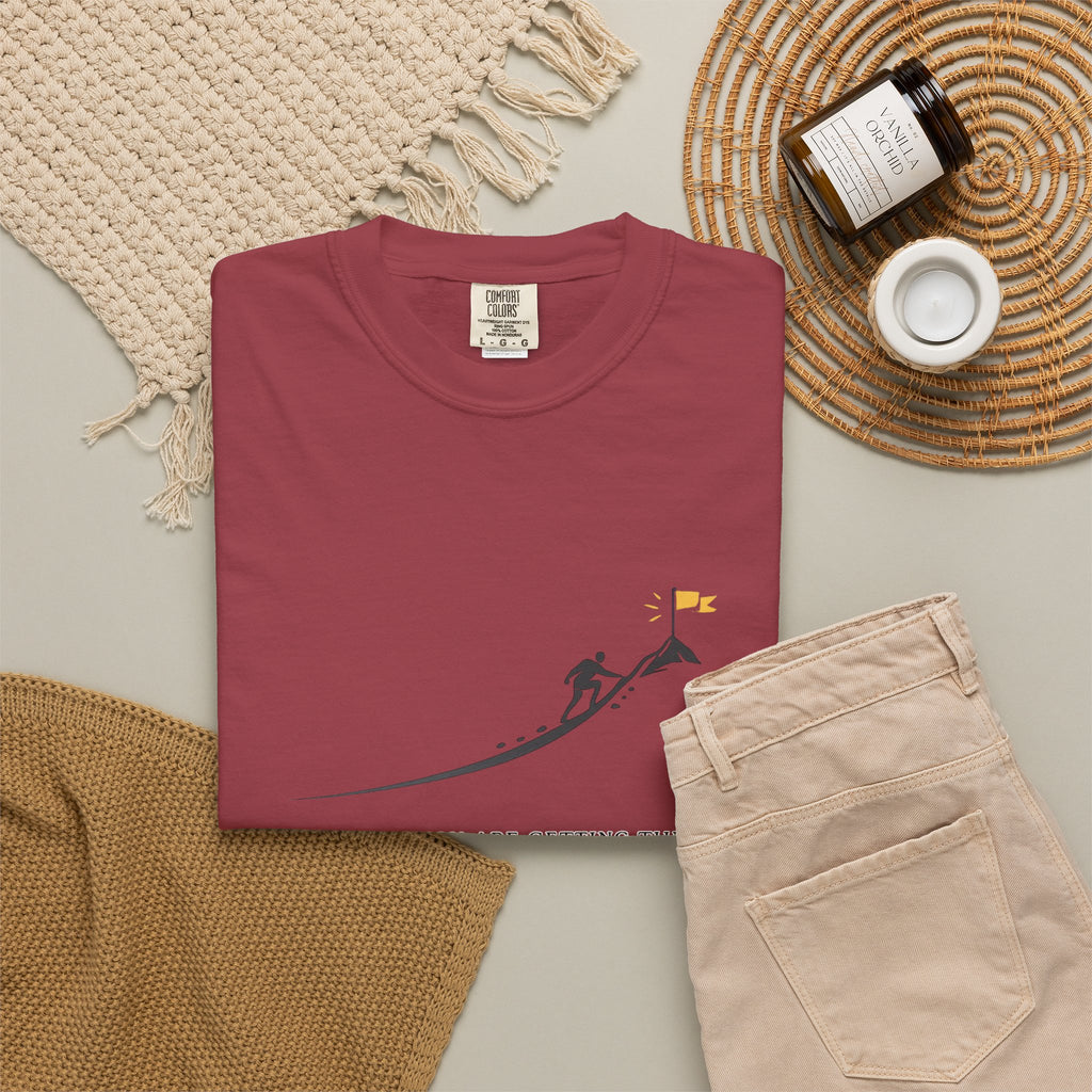 Motivational Climber T-Shirt — "Keep Going, You Are Getting There"
