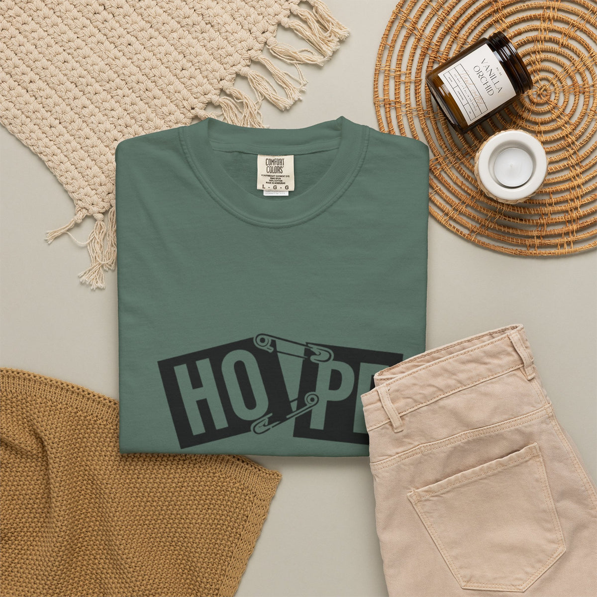 Hope Safety Pin T-Shirt — Graphic 'HOPE' Design