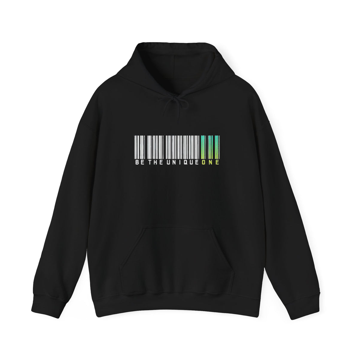 Unique One Barcode Hoodie — "Be the Unique One" Graphic Pullover