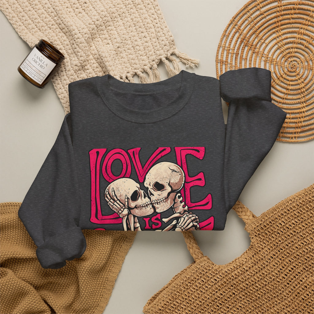 Skeleton Couple 'Love Is Love' Crewneck Sweatshirt