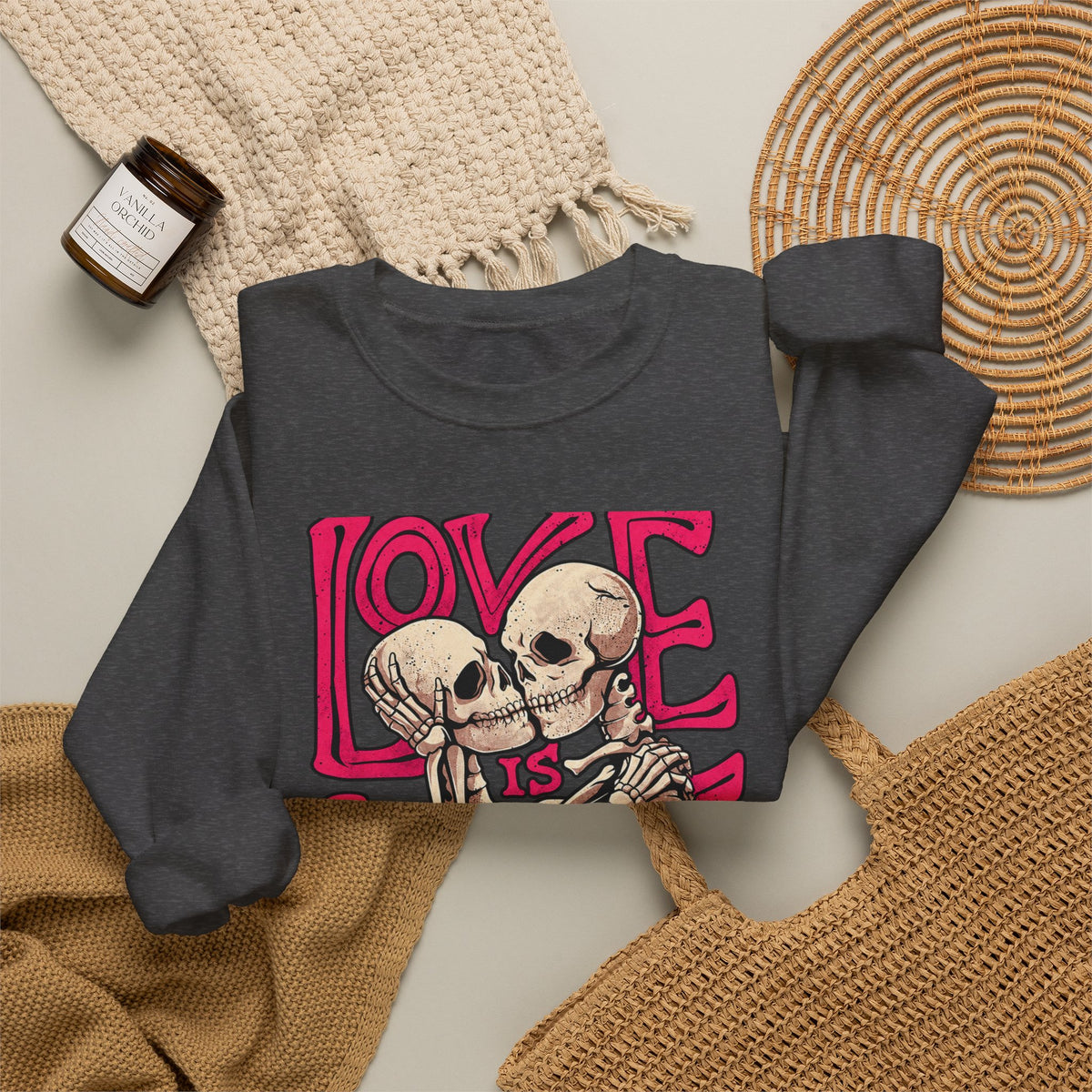 Skeleton Couple 'Love Is Love' Crewneck Sweatshirt