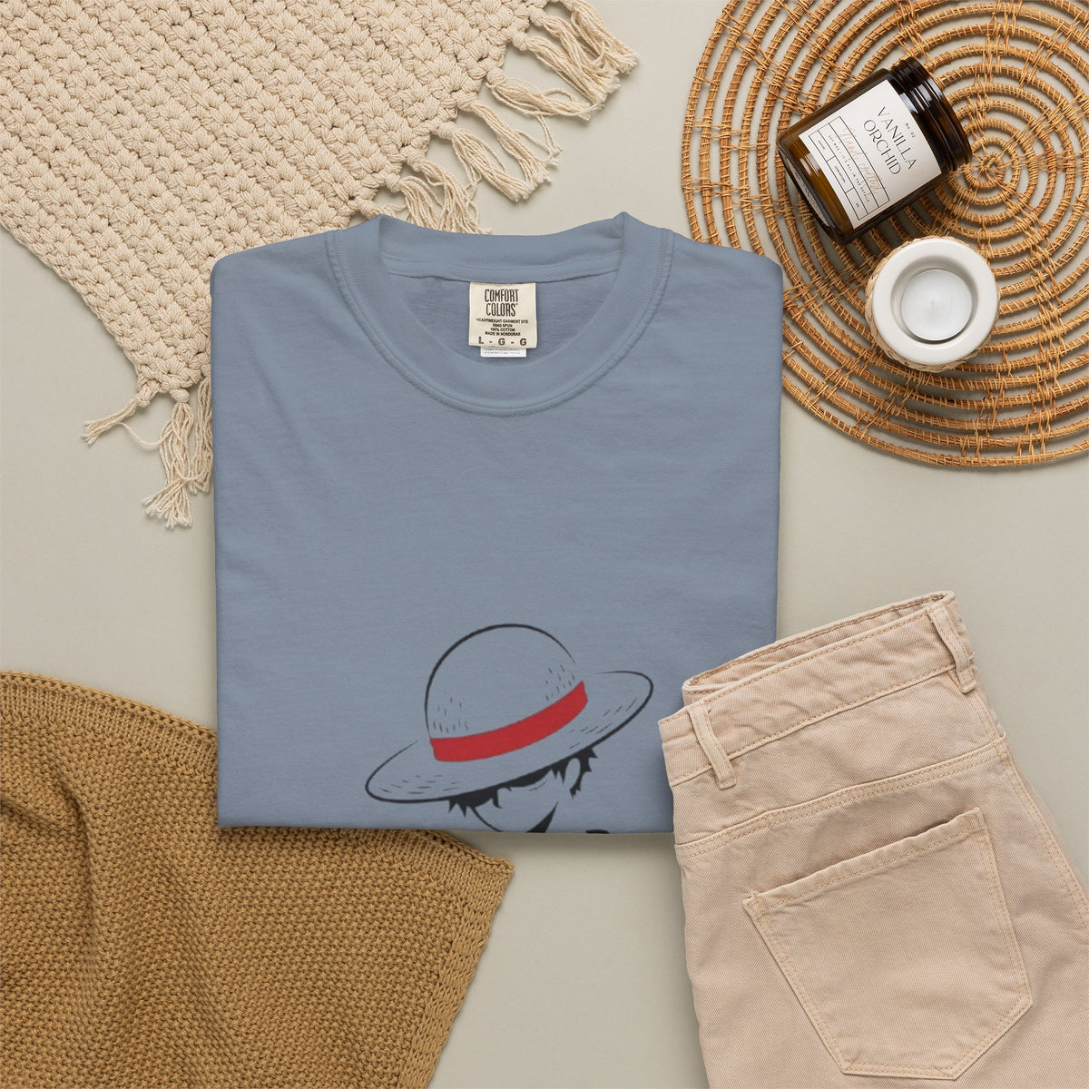 Minimal Straw Hat Silhouette T-Shirt
