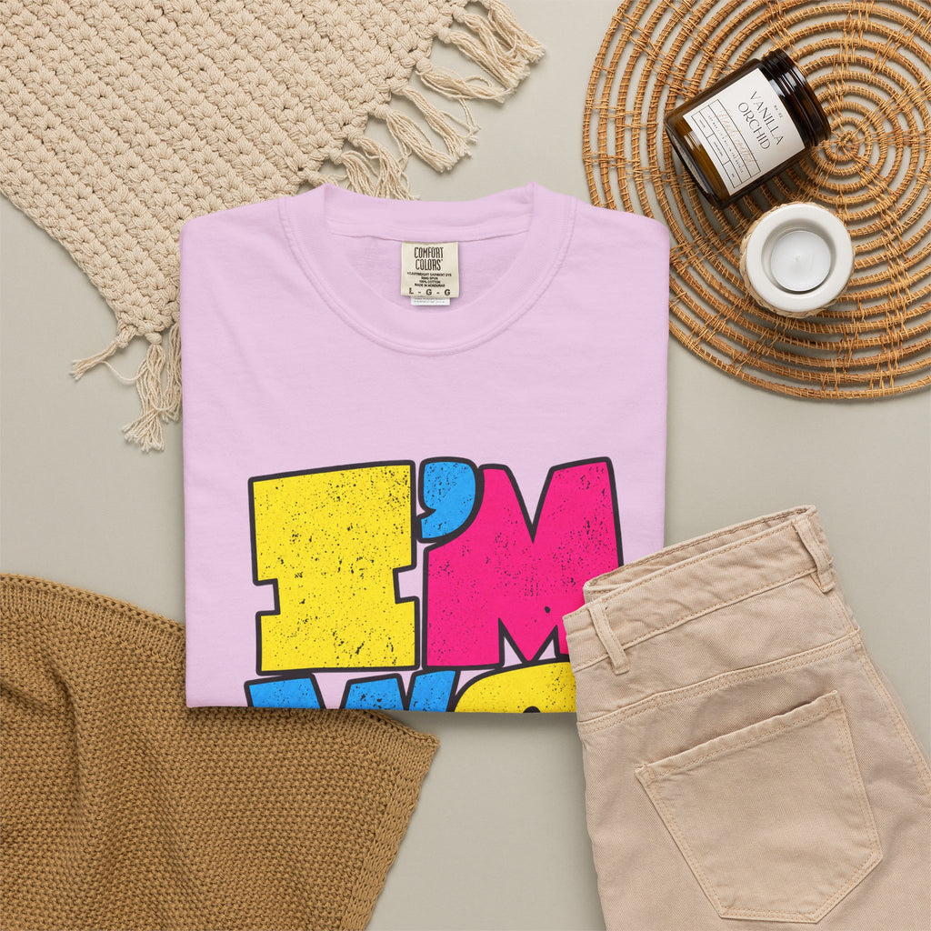 "I'M WEIRD" Colorblock Graphic T-Shirt — Retro Pop Statement Tee