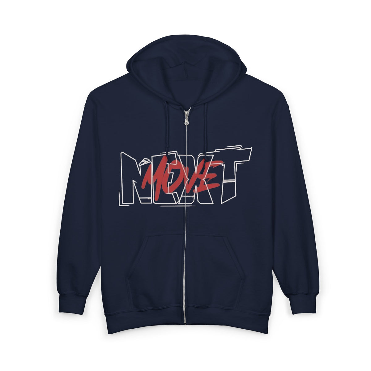 Next With Heart Zip Hoodie — 'NEXT' Graffiti Heart Full-Zip Hoodie
