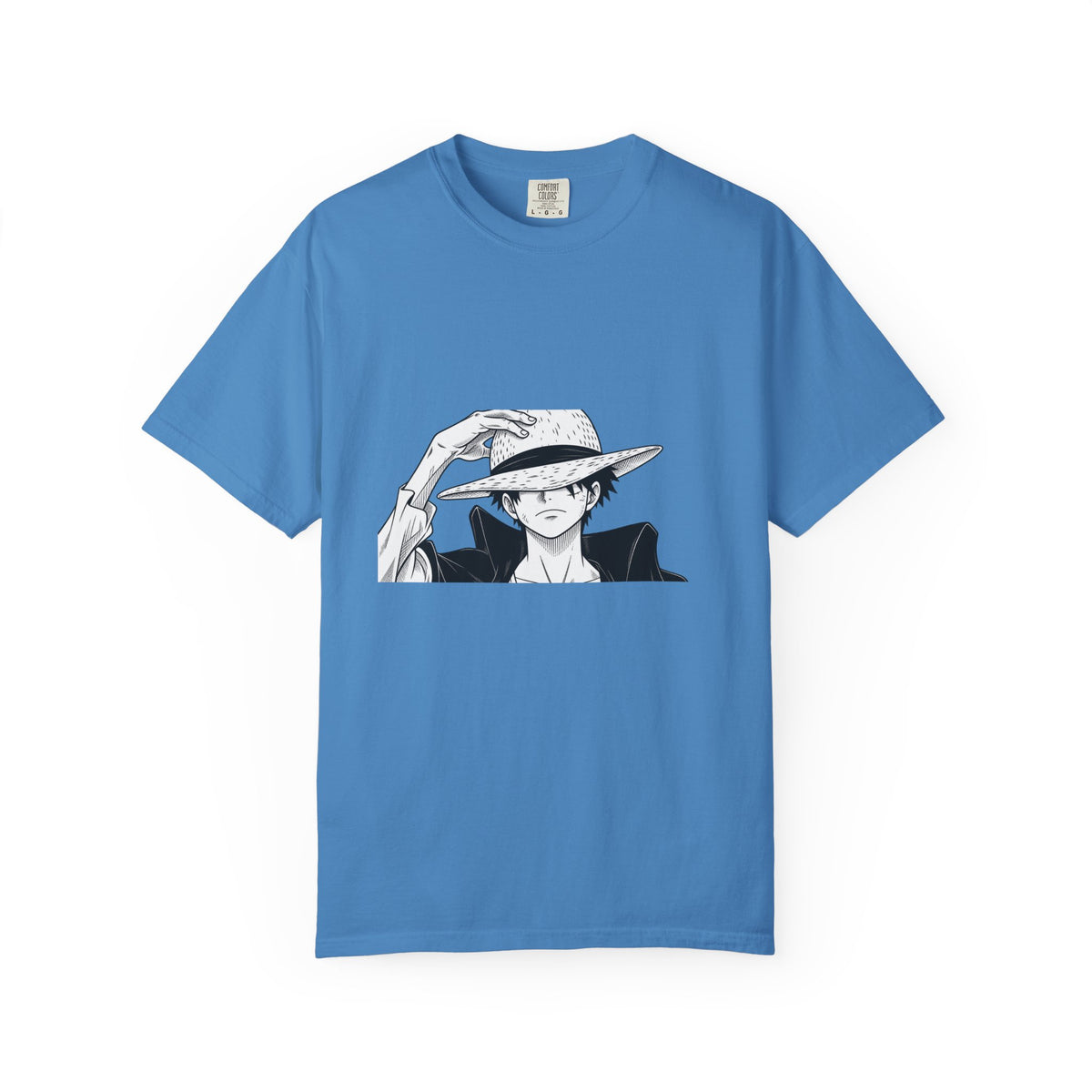 Anime Straw Hat Pirate T-Shirt – Minimal Luffy Illustration Tee