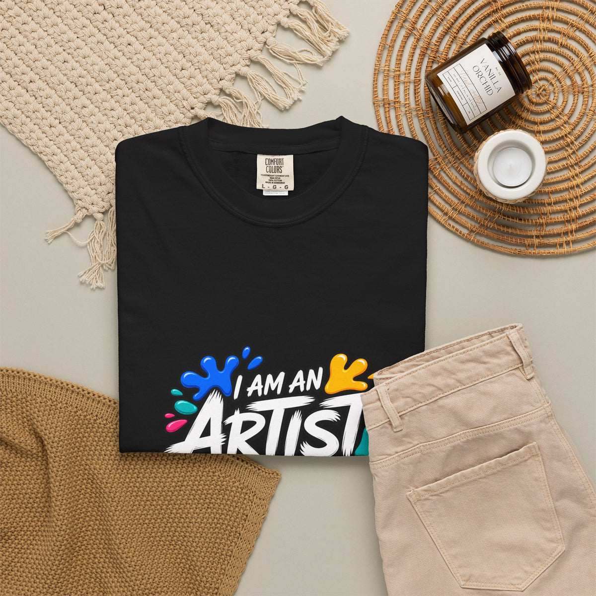 Artist T‑Shirt — "Human Artist" Colorful Paint Splash Graphic Tee