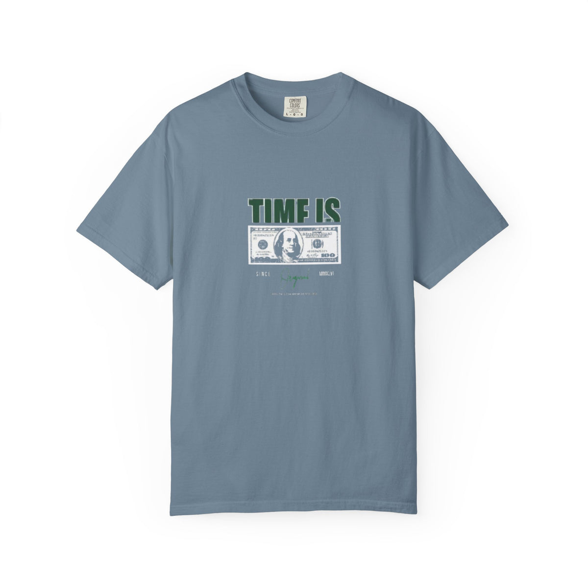Money Vibe T-Shirt — "TIME IS" Graphic Dollar Bill Tee