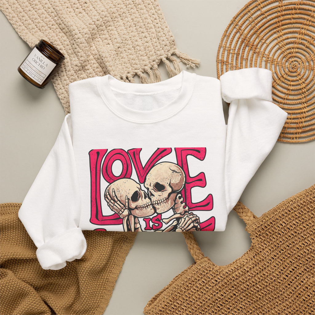 Skeleton Couple 'Love Is Love' Crewneck Sweatshirt