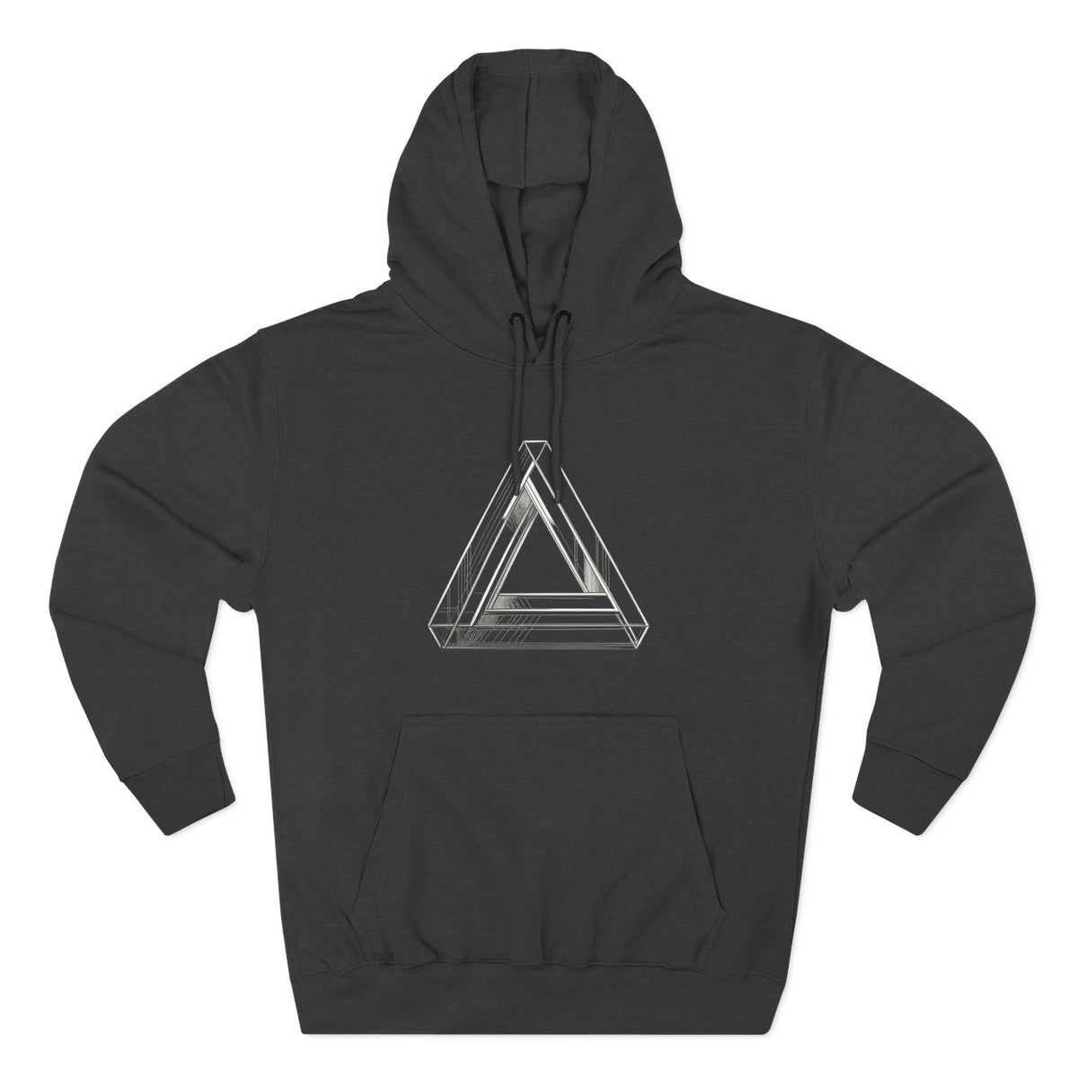 Minimal Geometric Triangle Hoodie — Three-Panel Illusion Design