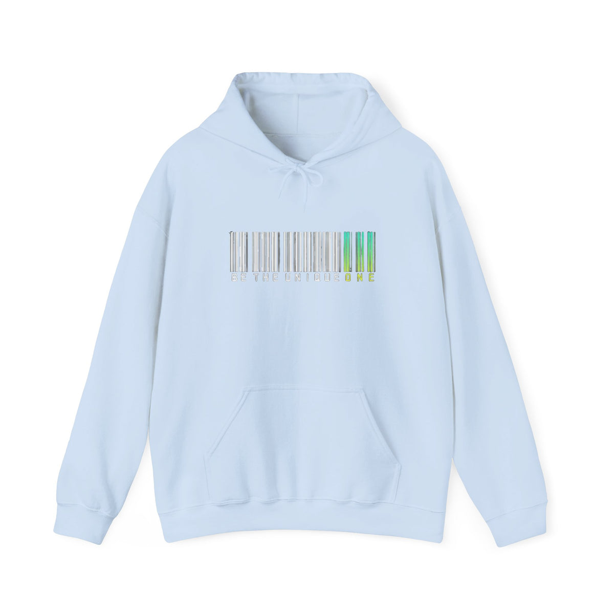 Unique One Barcode Hoodie — "Be the Unique One" Graphic Pullover