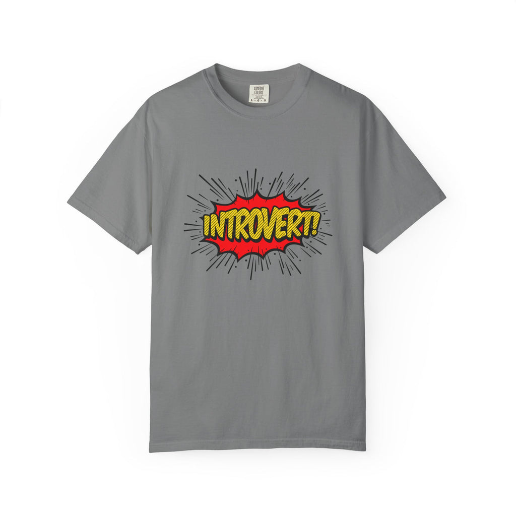 Introvert Comic Pop T-Shirt — Graphic "INTROVERT!" Tee