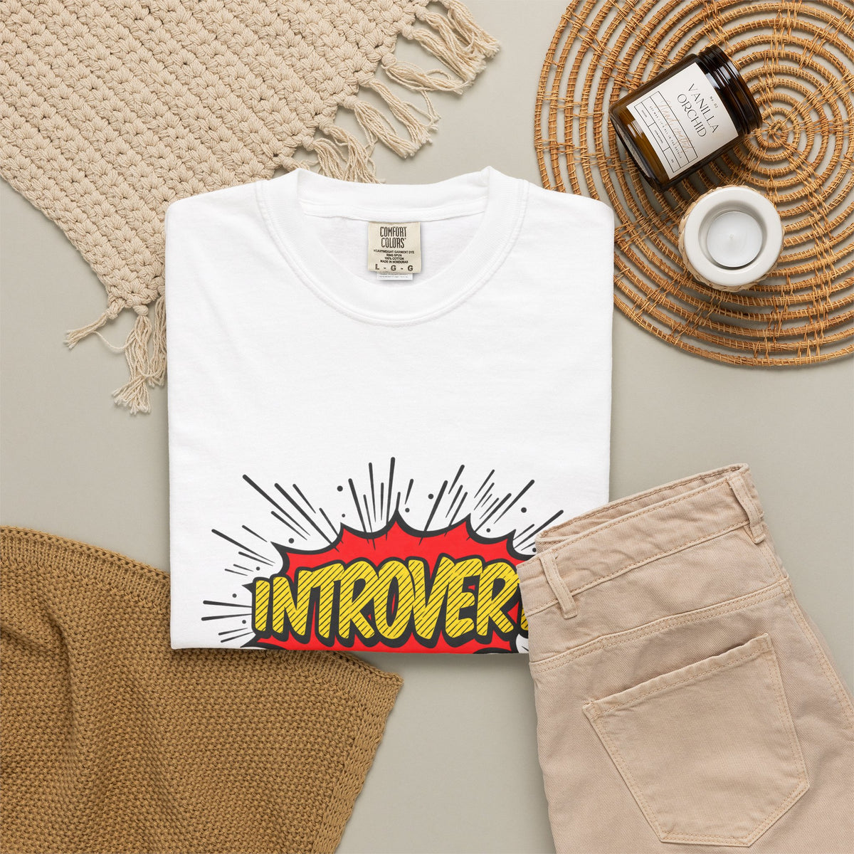 Introvert Comic Pop T-Shirt — Graphic "INTROVERT!" Tee