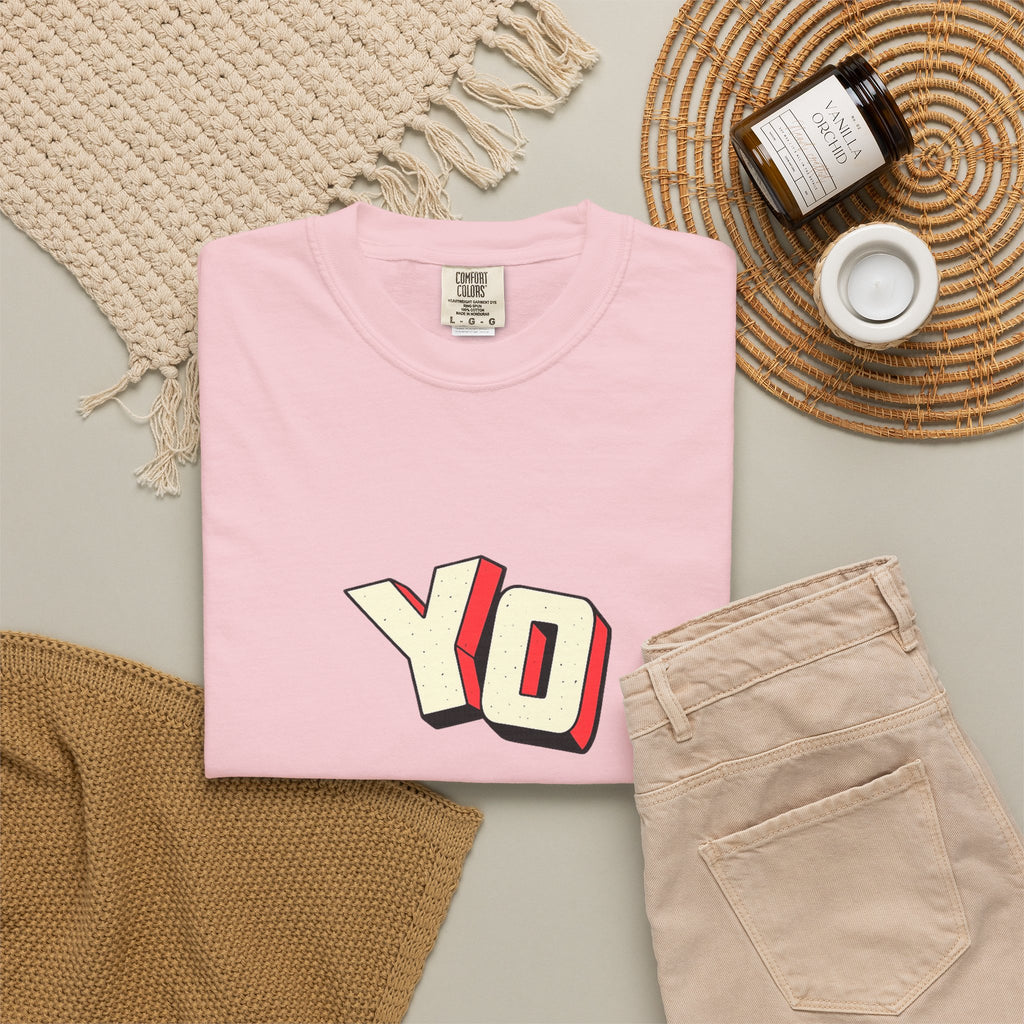 Yo Graphic T-Shirt — Retro 3D Lettering Tee