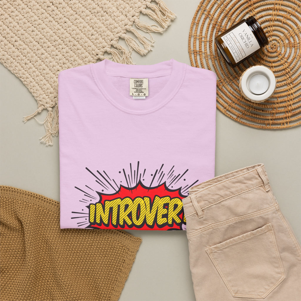 Introvert Comic Pop T-Shirt — Graphic "INTROVERT!" Tee