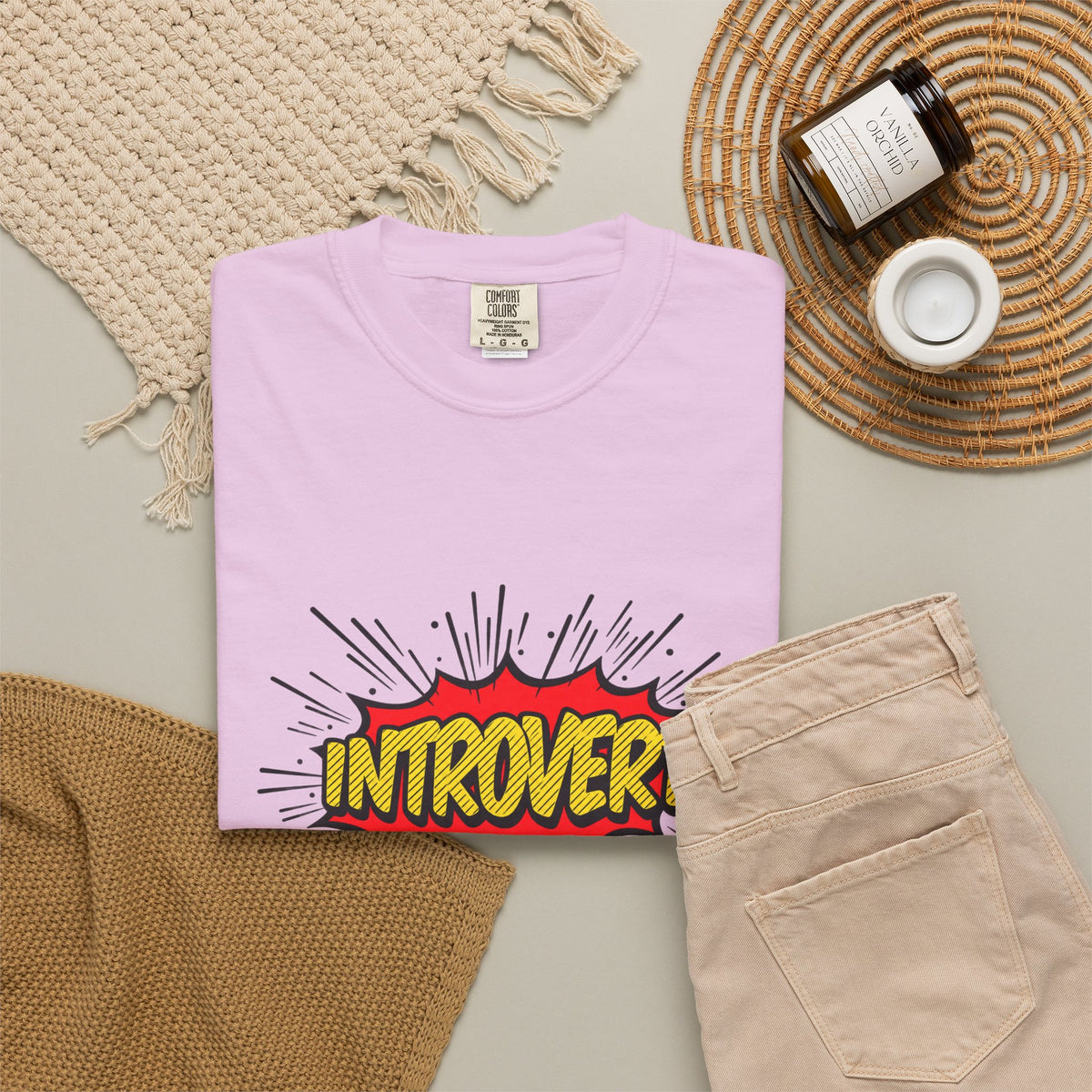 Introvert Comic Pop T-Shirt — Graphic "INTROVERT!" Tee