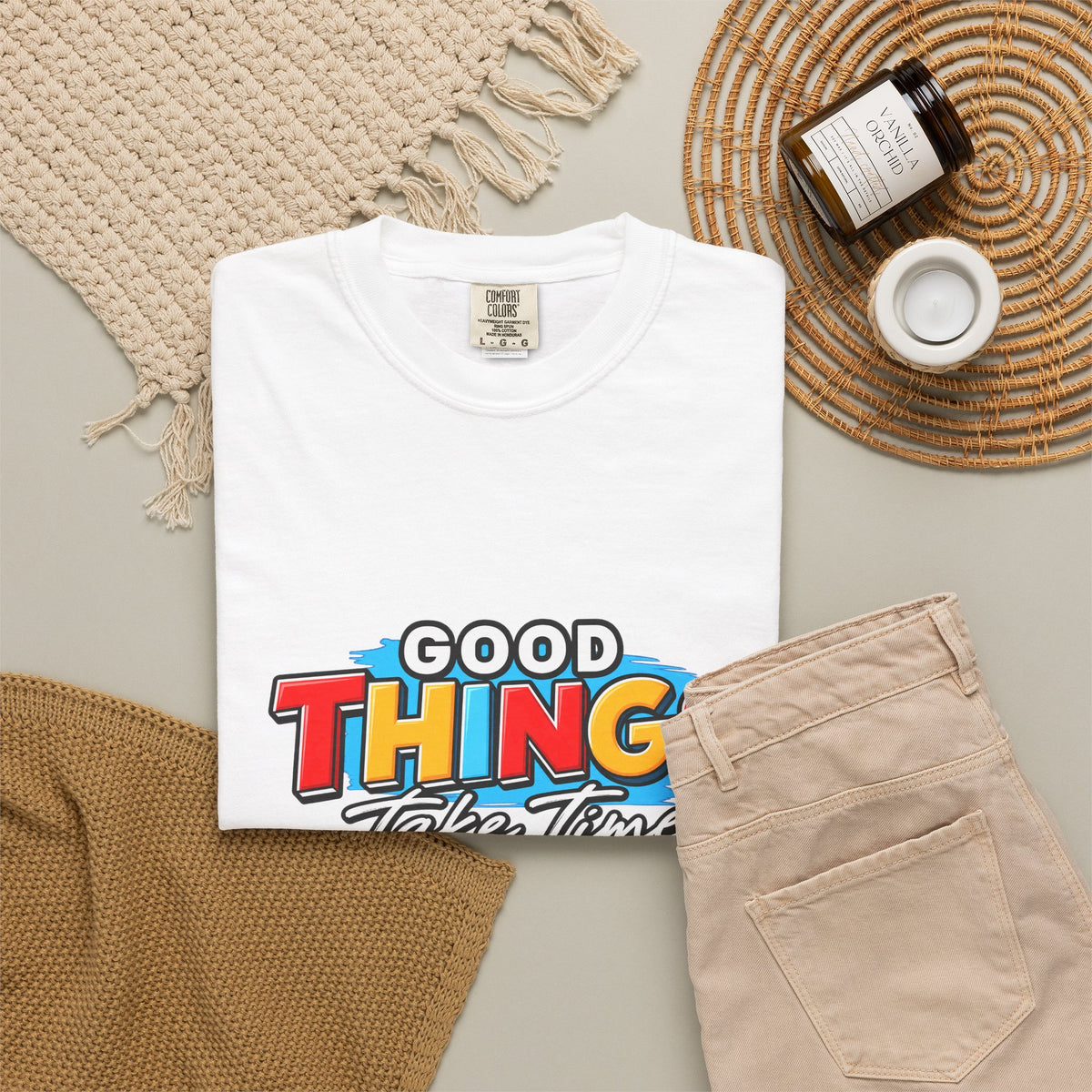 T-Shirt — "Good Things Take Time" Retro Graphic Tee