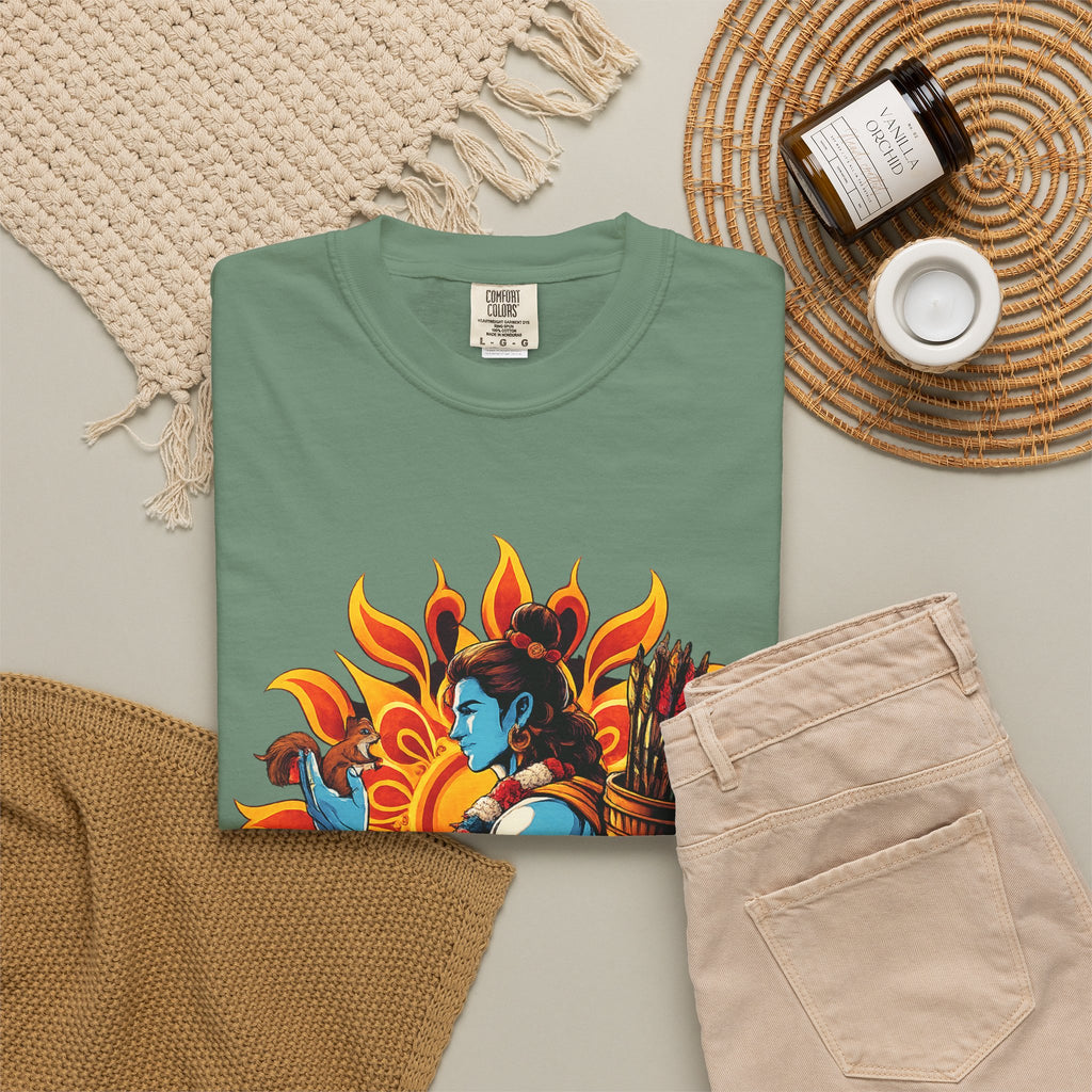 T-Shirt Ram Ji — Mythic Archer Illustration Tee (Sunburst Warrior Graphic)