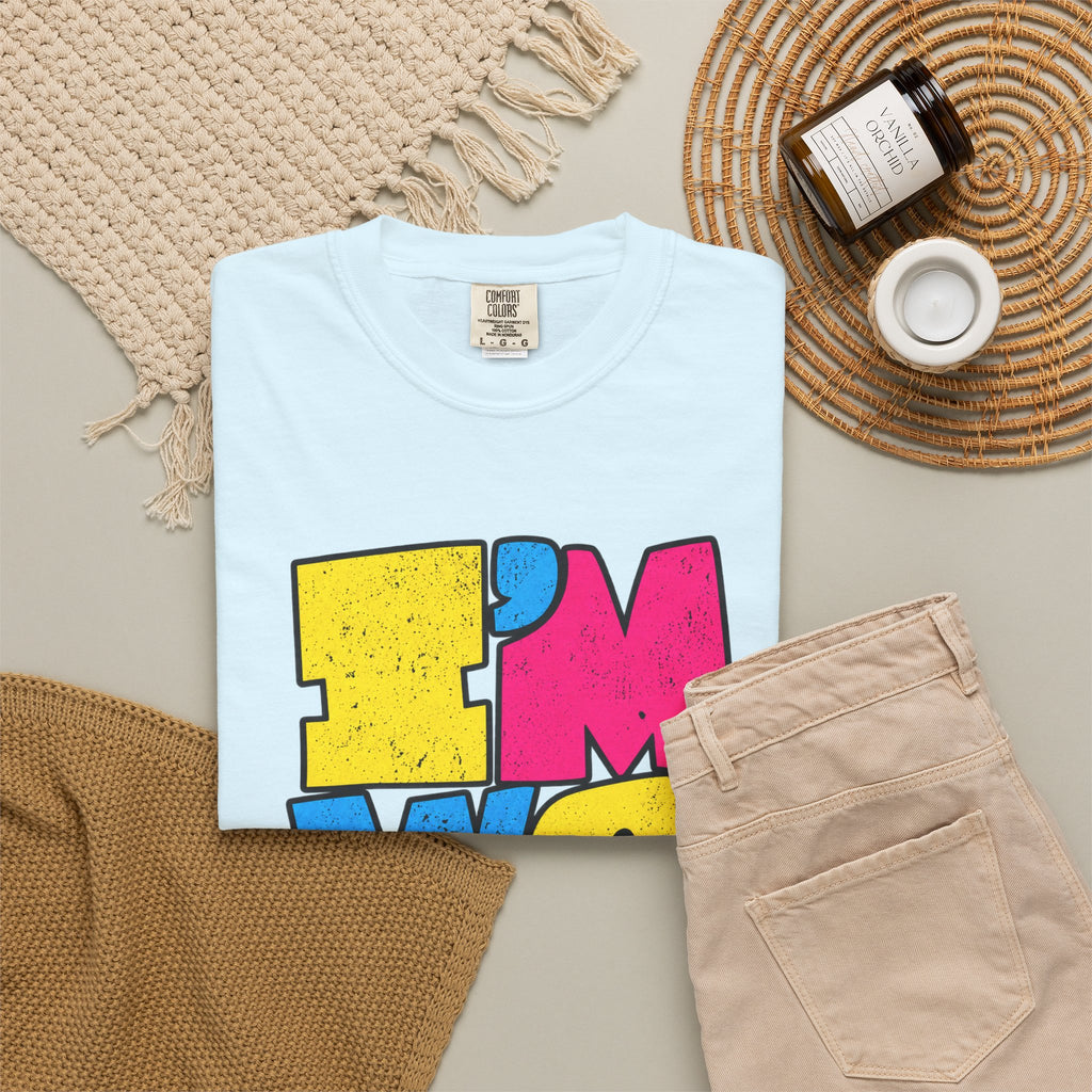 "I'M WEIRD" Colorblock Graphic T-Shirt — Retro Pop Statement Tee