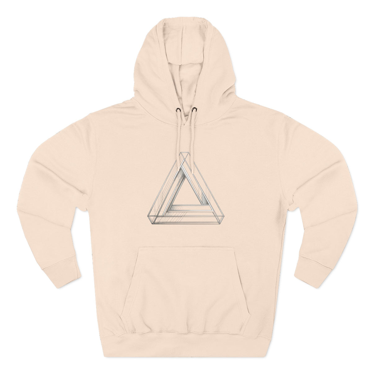Minimal Geometric Triangle Hoodie — Three-Panel Illusion Design