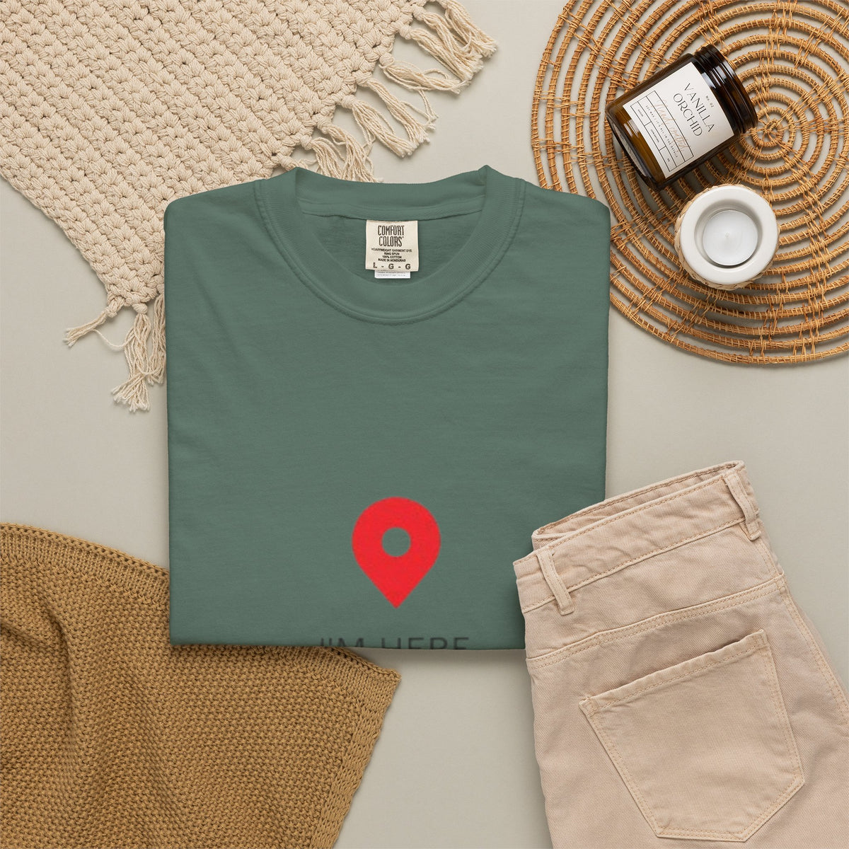 I’m Here T‑Shirt — Location Pin Graphic Tee