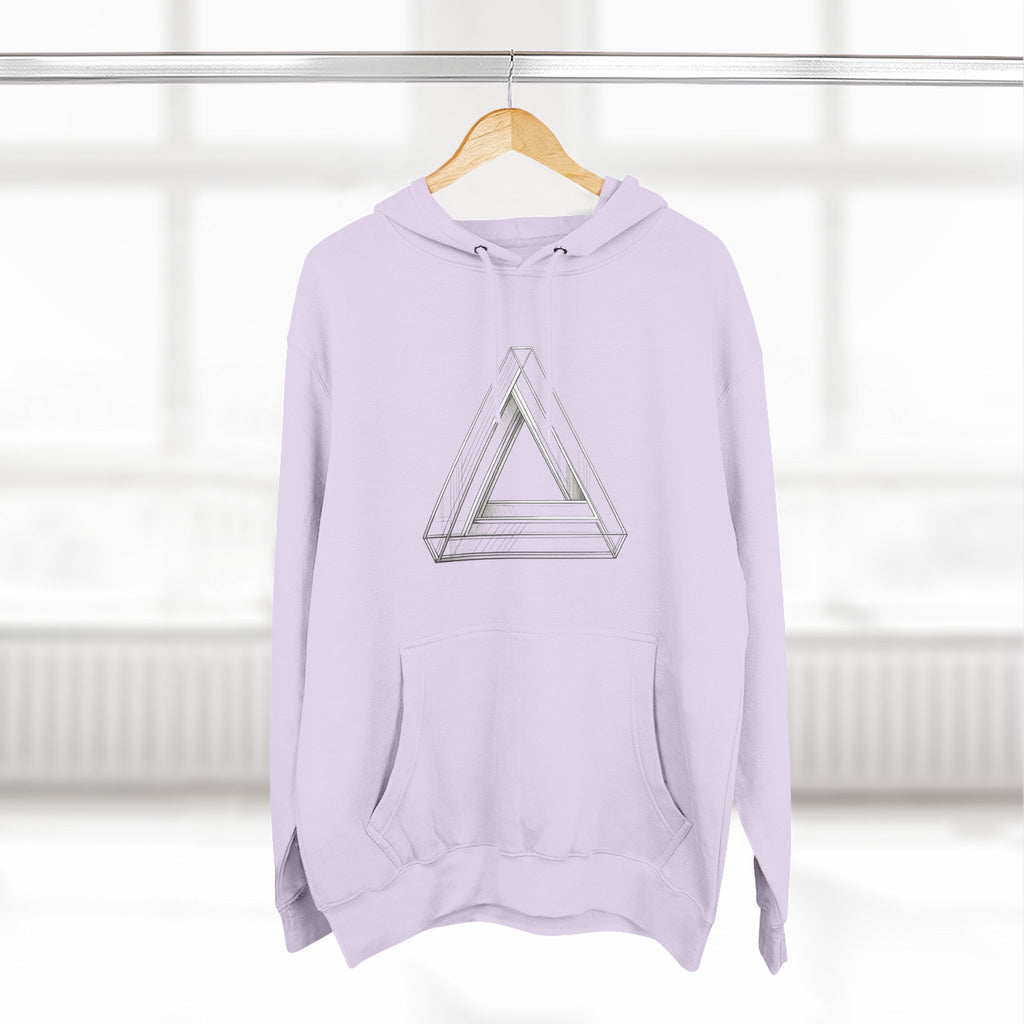 Minimal Geometric Triangle Hoodie — Three-Panel Illusion Design