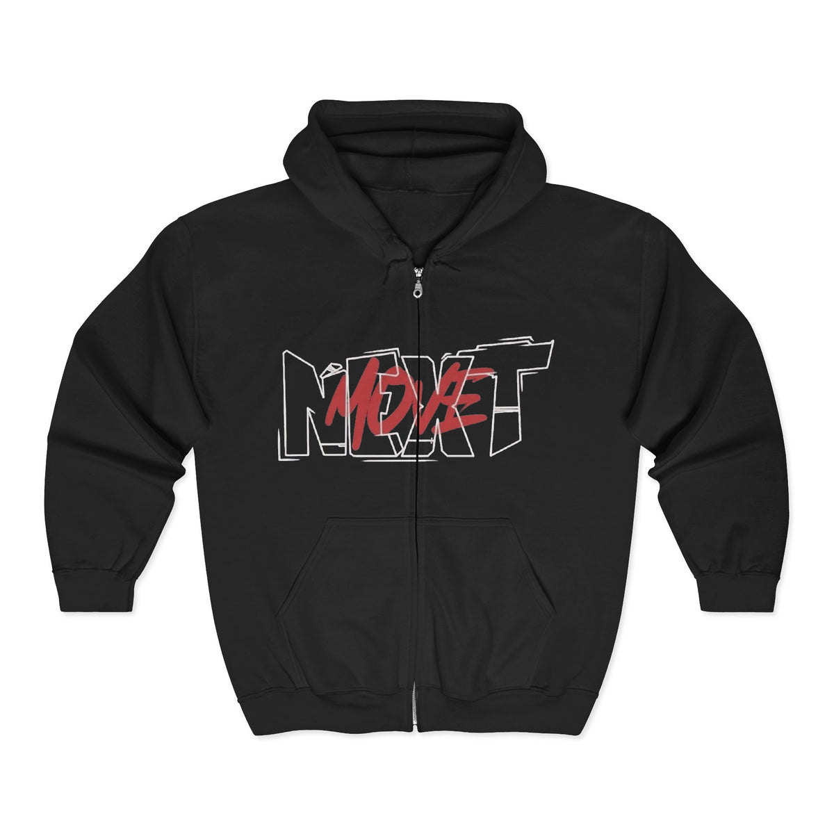 Next With Heart Zip Hoodie — 'NEXT' Graffiti Heart Full-Zip Hoodie
