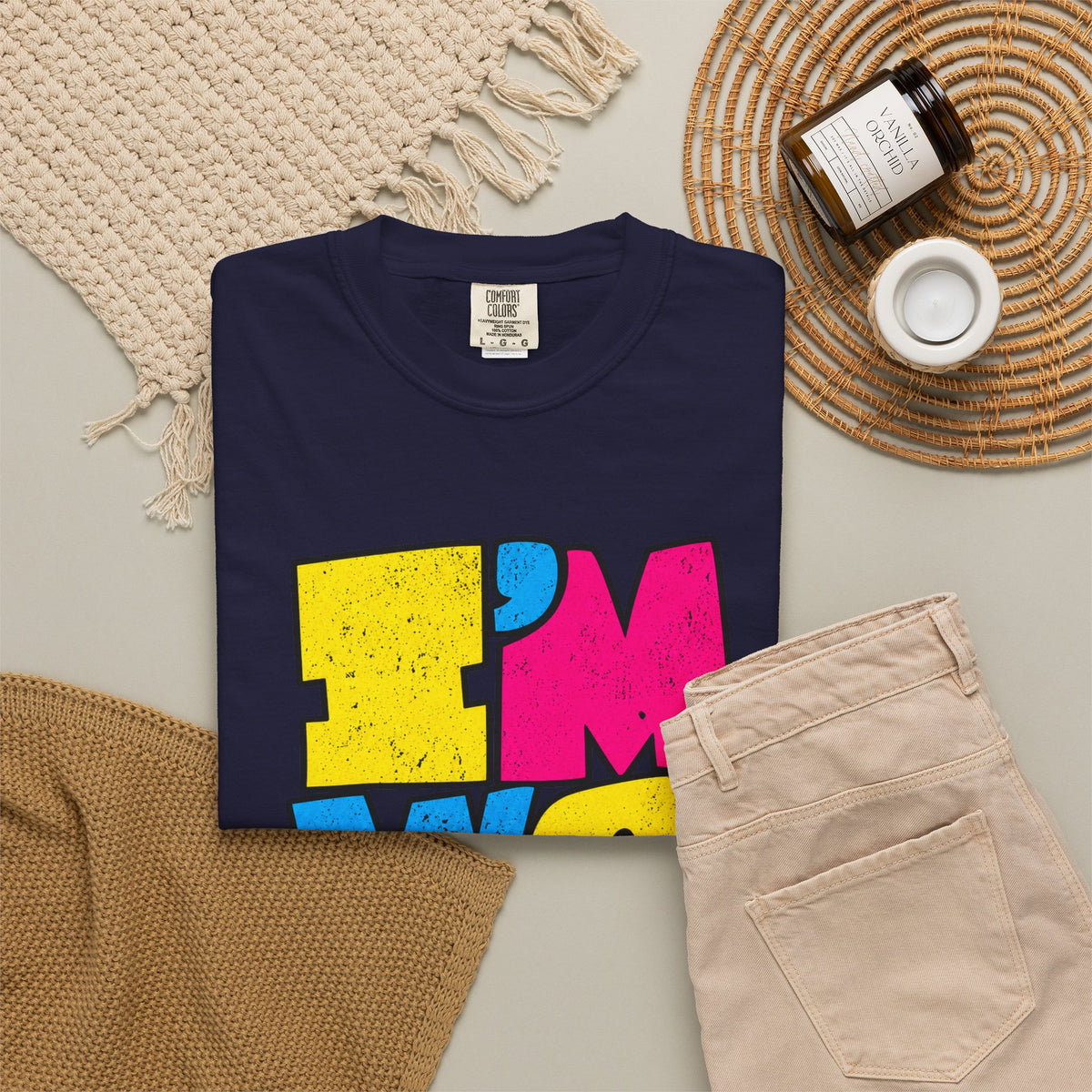"I'M WEIRD" Colorblock Graphic T-Shirt — Retro Pop Statement Tee