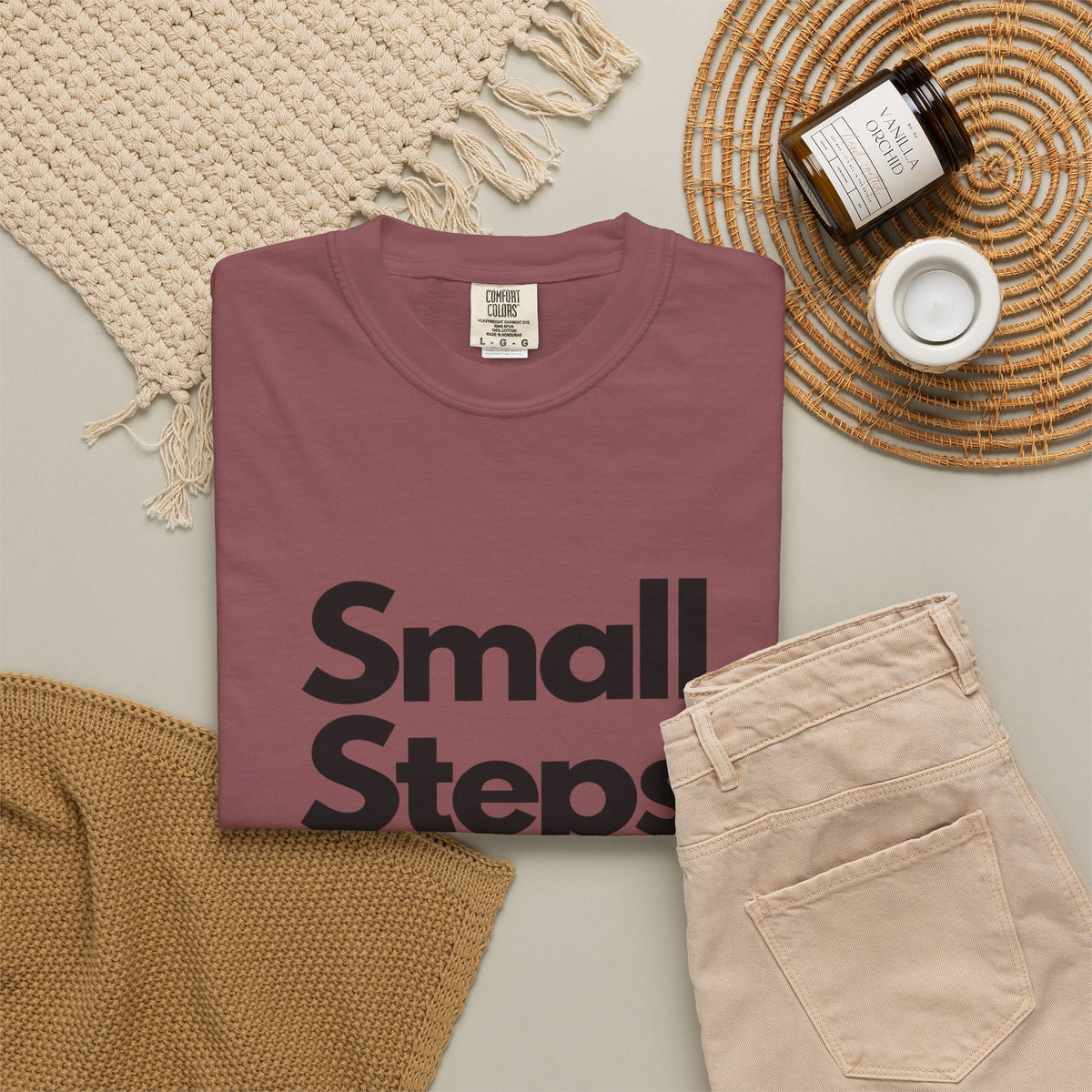 Motivational Tee — “Small Steps Every Day.” Inspirational Casual T-Shirt
