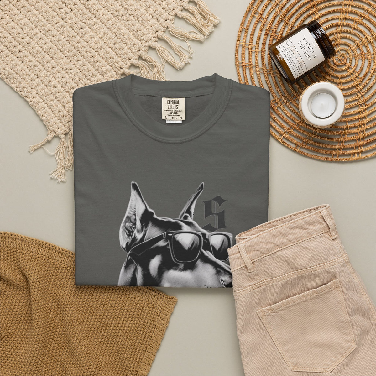 Doberman Sunglasses Graphic T-Shirt — "Snooper" Streetwear Tee